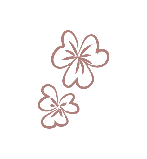Two hand drawn flower icons.