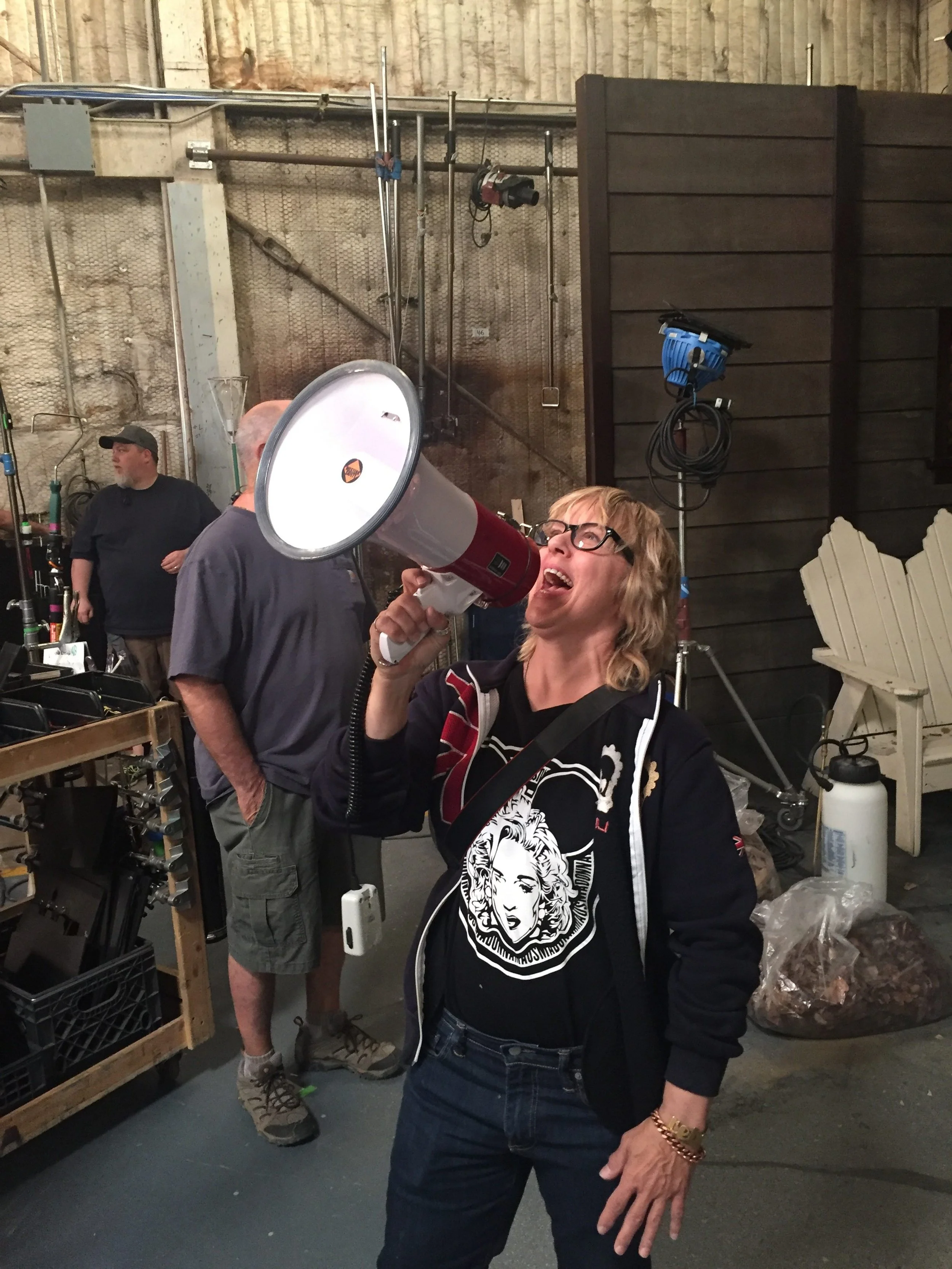 Gail L Russel on a TV set 2