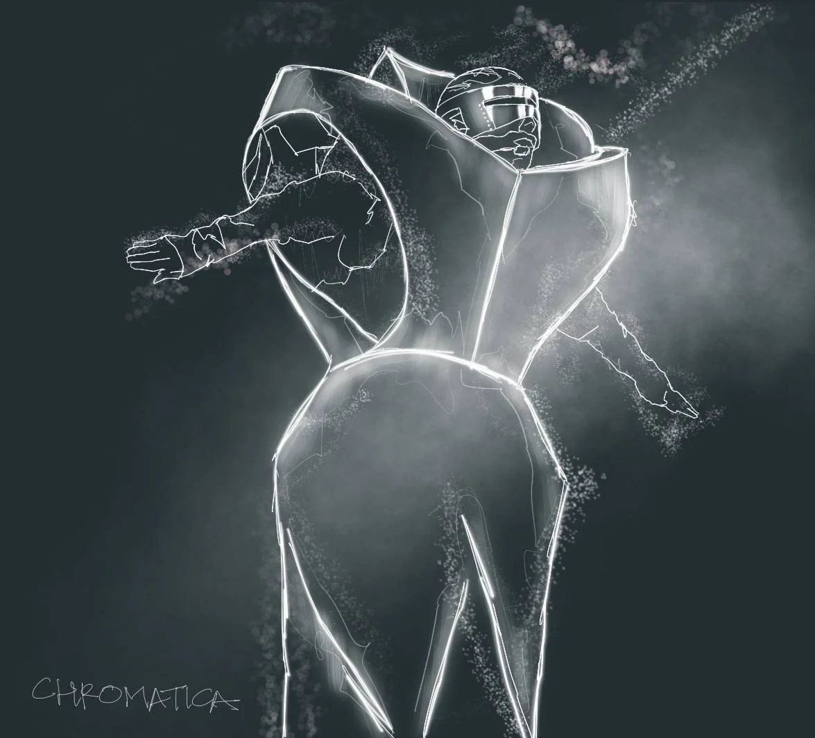 sketch of Lady Gaga in a costume
