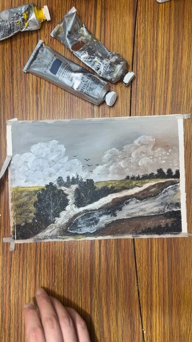 The edge reveal never gets old✨ #asmr#paintingonpaper #moodyart