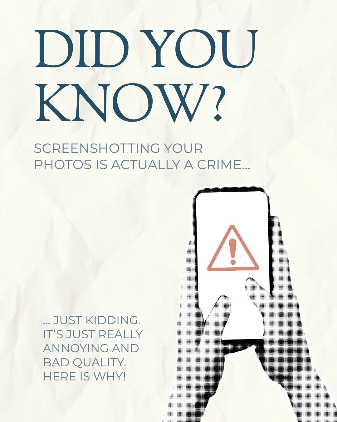 Did you know that screenshotting your photos from a photographer&rsquo;s gallery is actually a crime?

... just kidding (kind of).

but seriously &mdash; screenshots are low quality, pixelated, dull, and they totally take away from the professional l