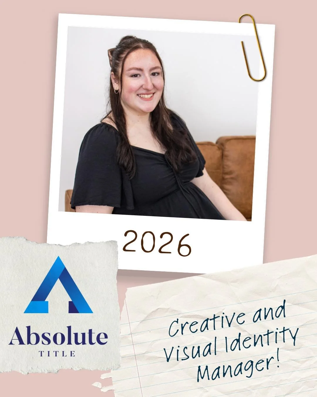 New chapters in 2026! 📰

Although this is a little overdue, I am so excited to be in my new role at Absolute Title!! As the new Creative Manager, I will be designing and developing our social media platforms as well as in house marketing materials, 