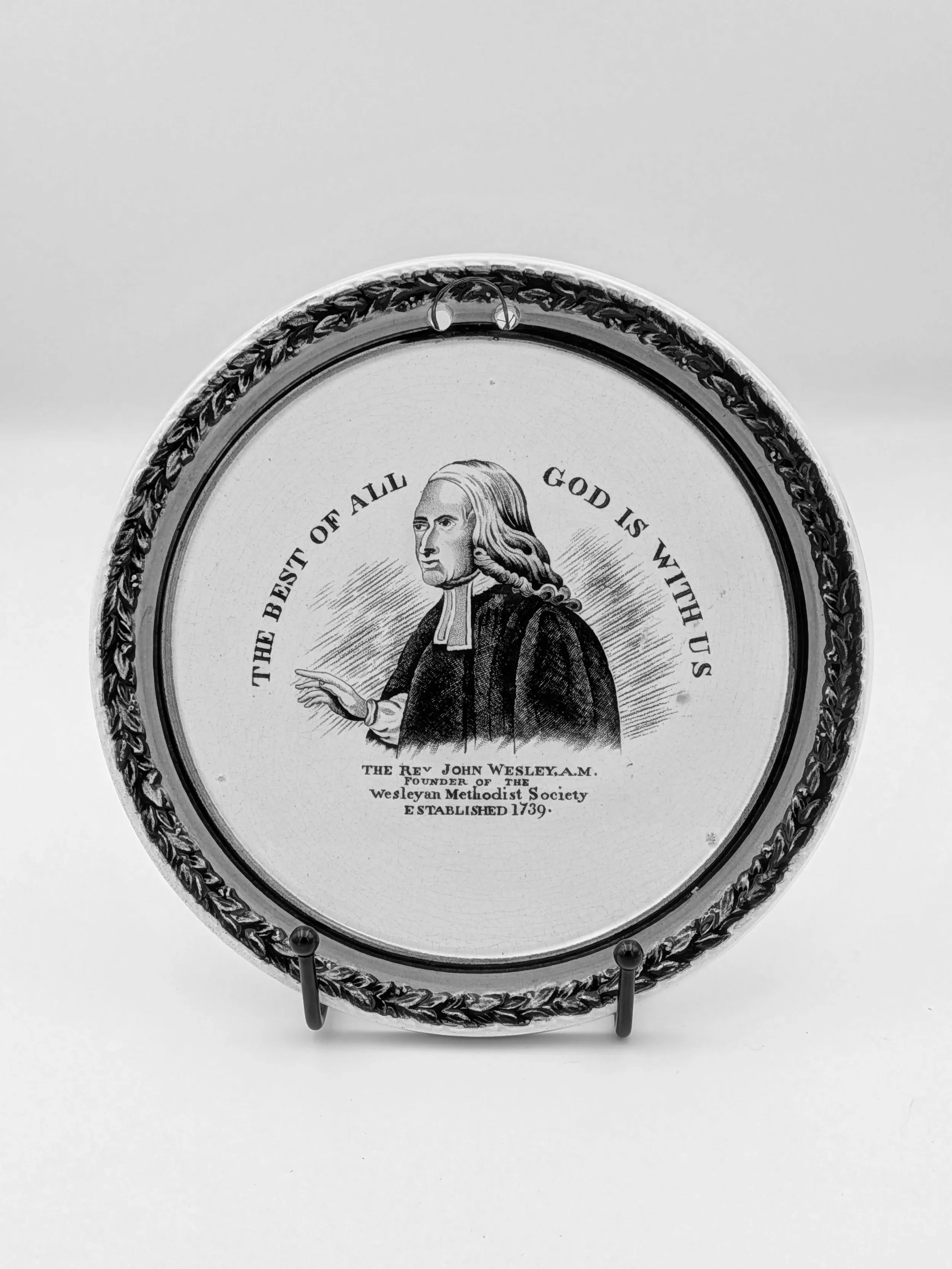 SOLD - Maling Plaque - John Wesley (c. 1830s)