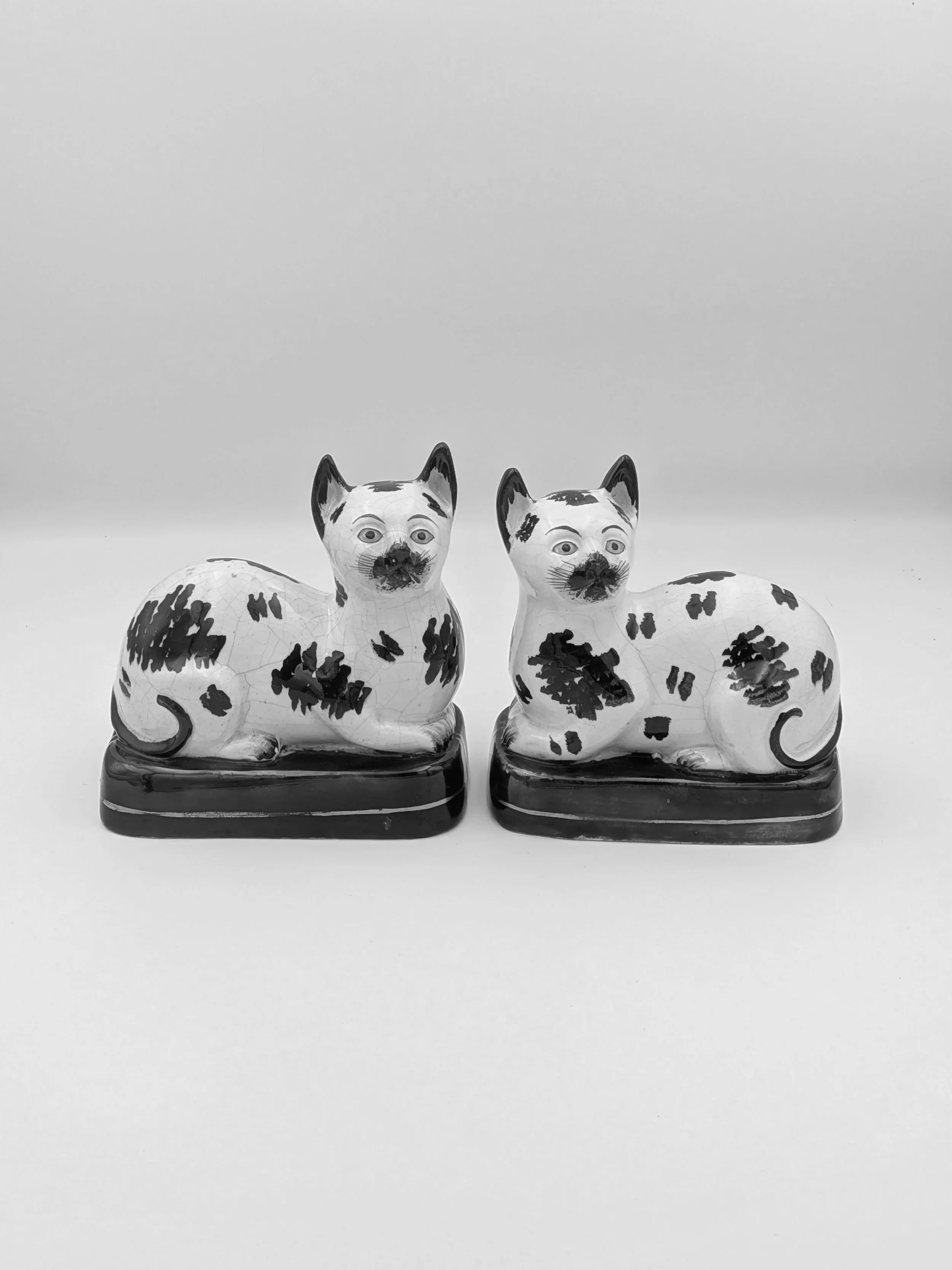 SOLD - Pair of Recumbent Cats