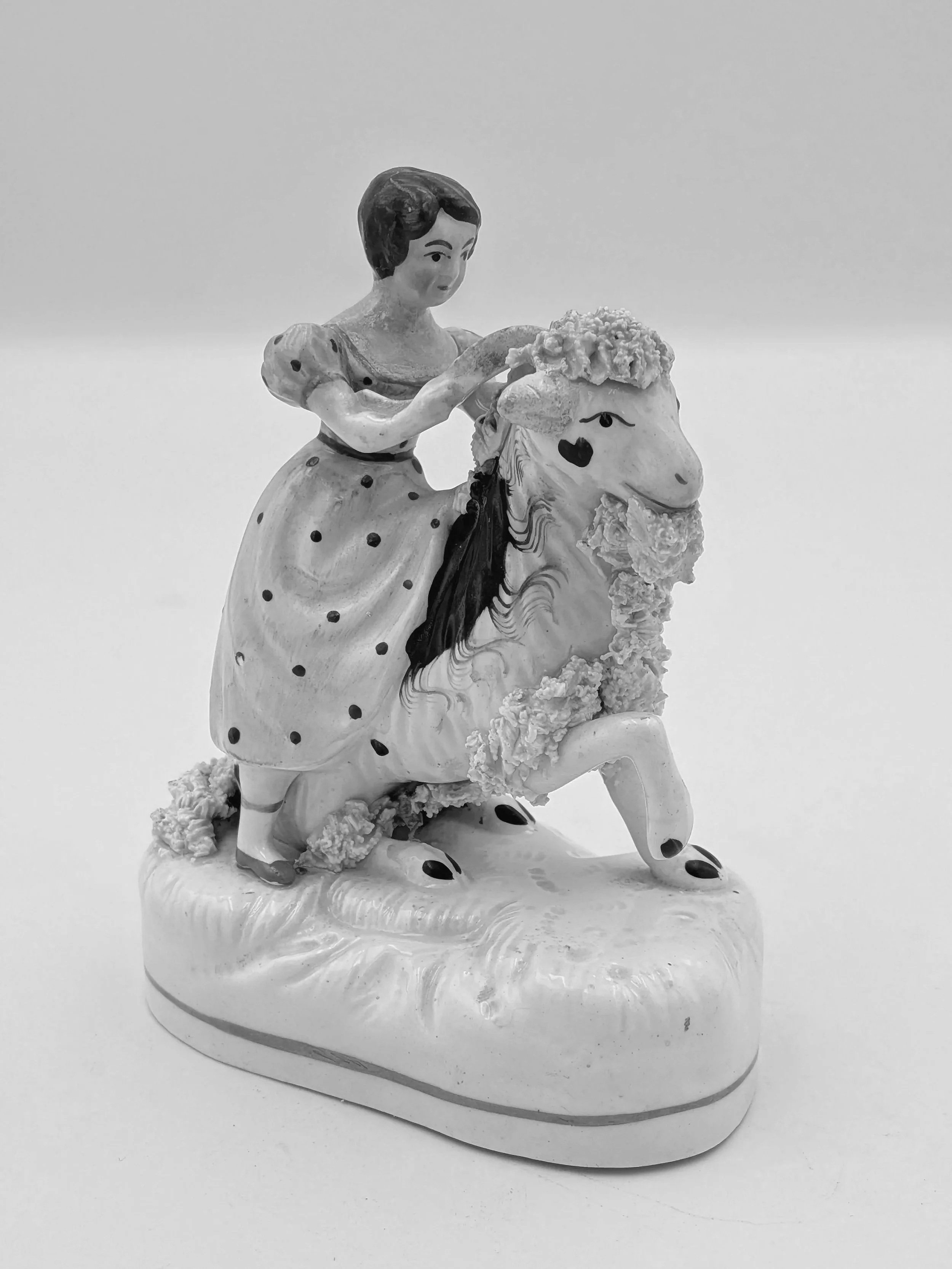 SOLD - Girl Riding a Goat