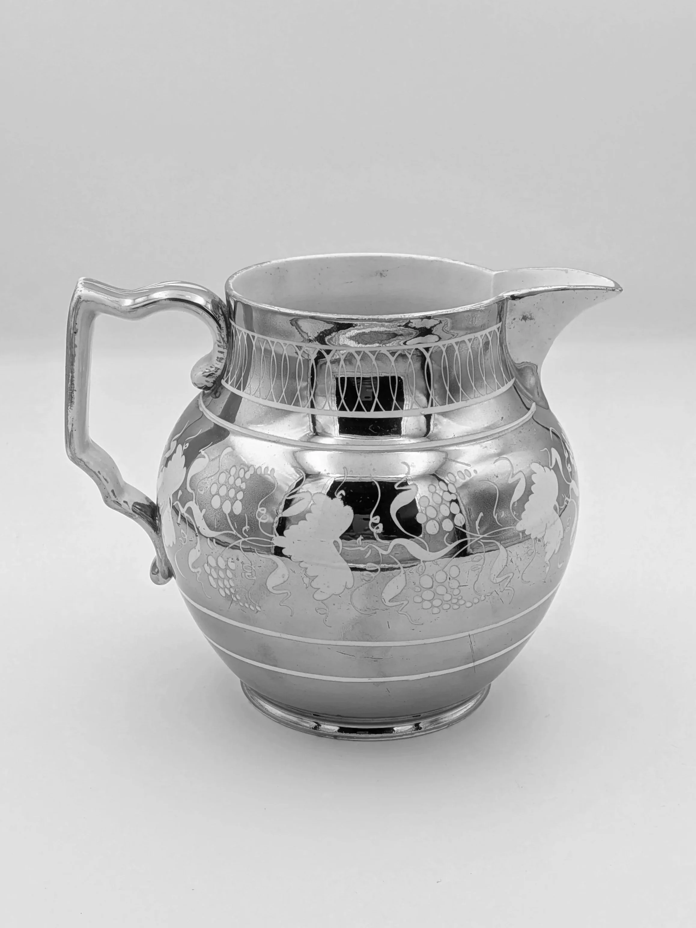 SOLD - Pearlware Silver Resist Jug (c. 1810)