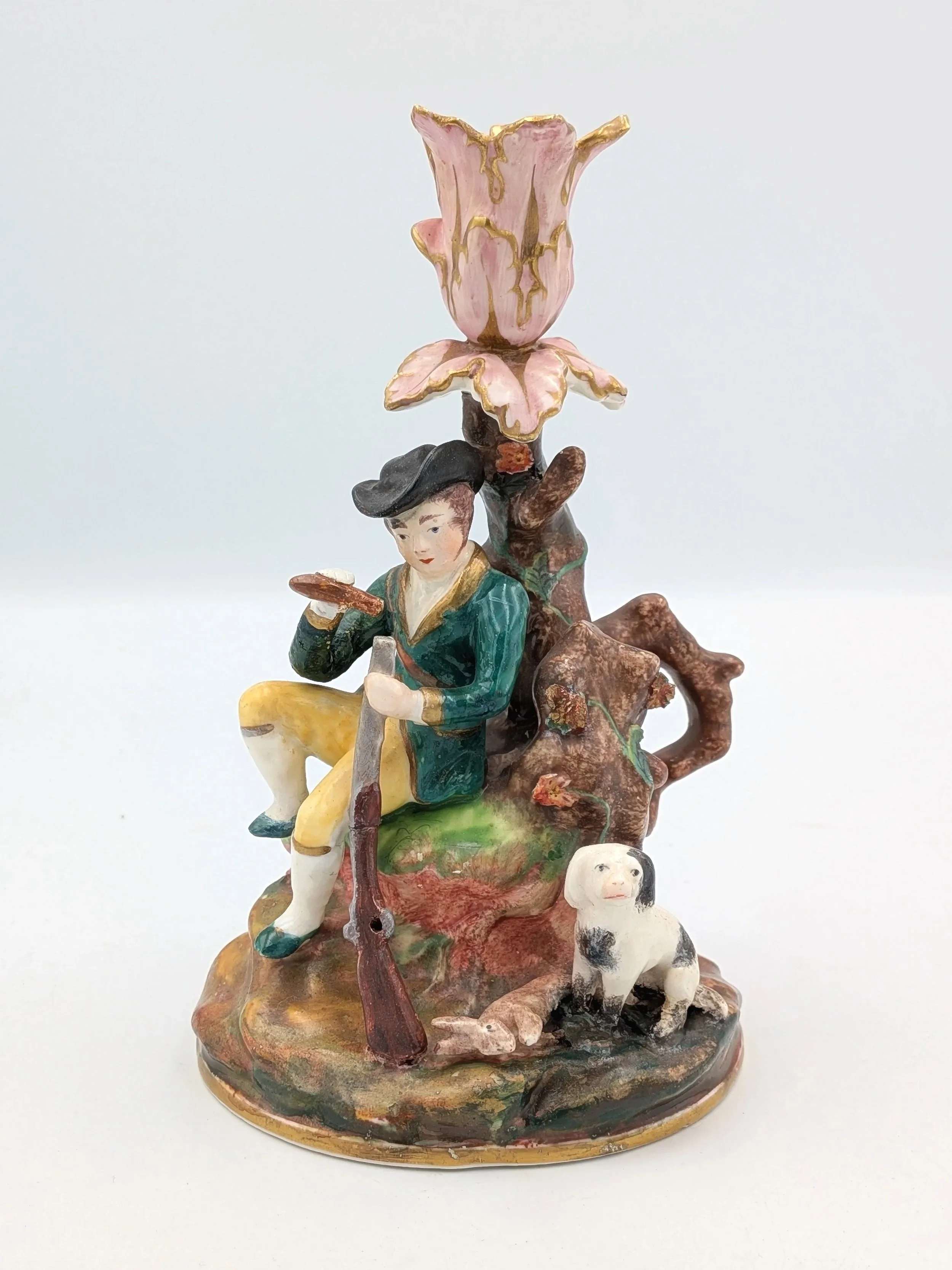 Chamber Candlestick - Huntsman and Dog (Dudson Factory)