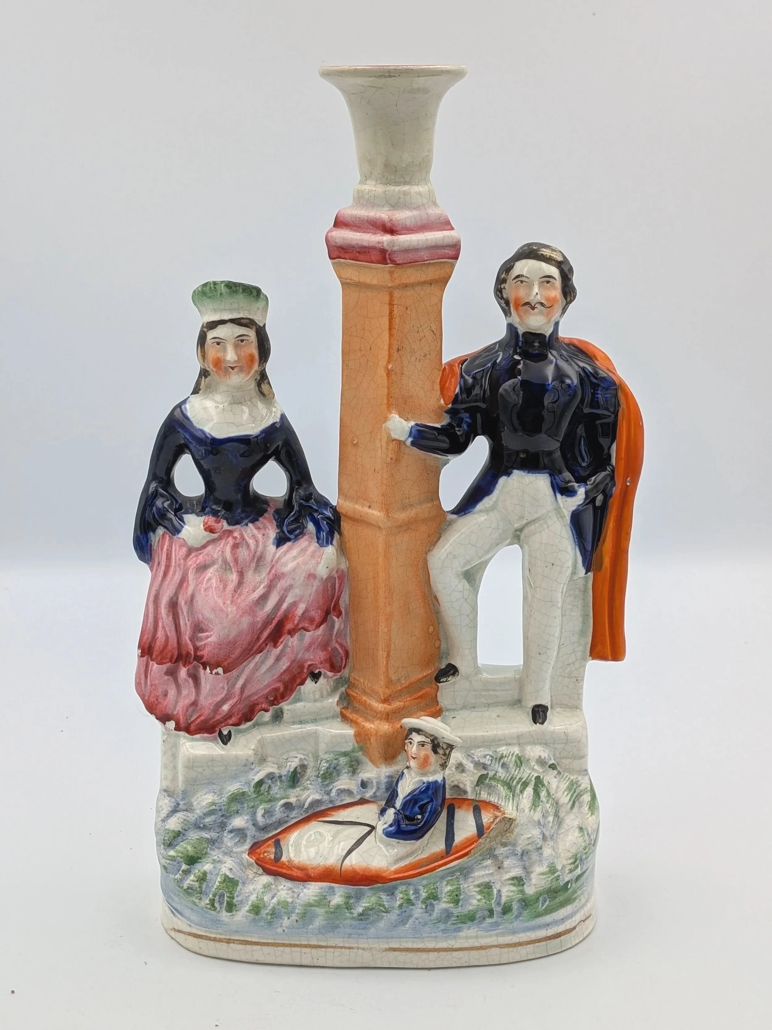 Prince Albert, Queen Victoria, and the Prince of Wales in a Boat (Candlestick)