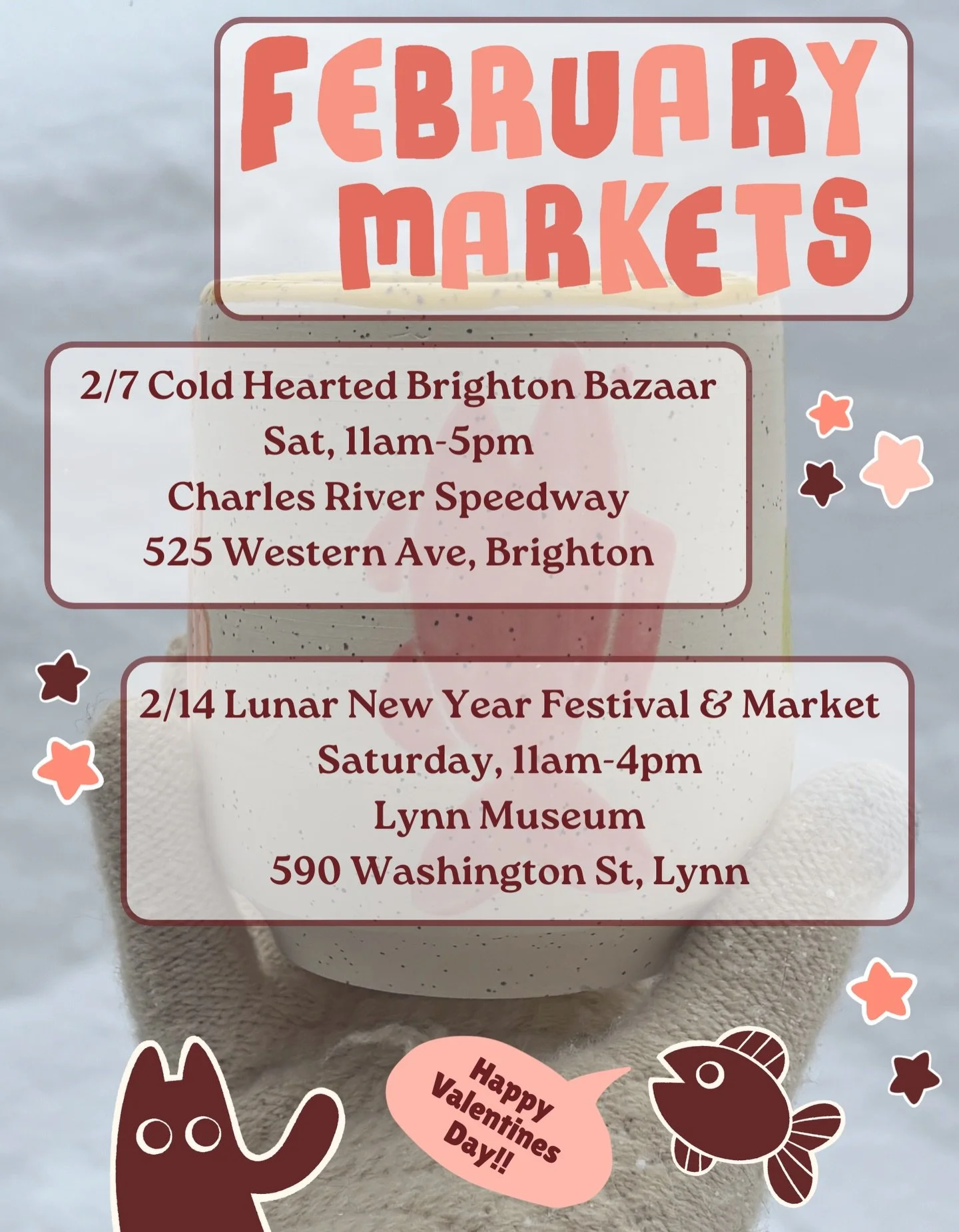 I do plan to rework the markets design but for now it's still the same as 2025! Here are our markets this month, a small market month!