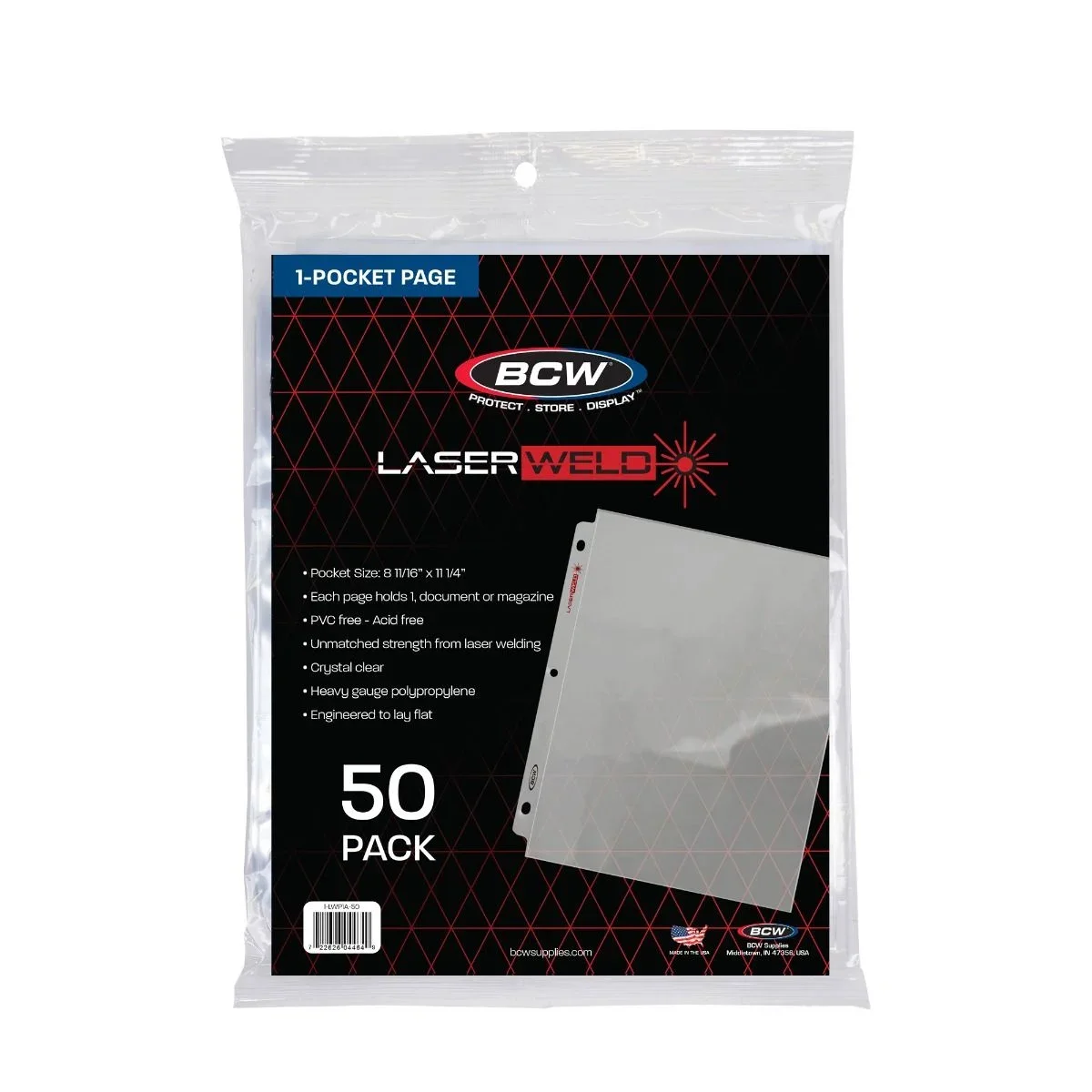BCW LaserWeld® 1-Pocket Document Page (50 CT. Pack)