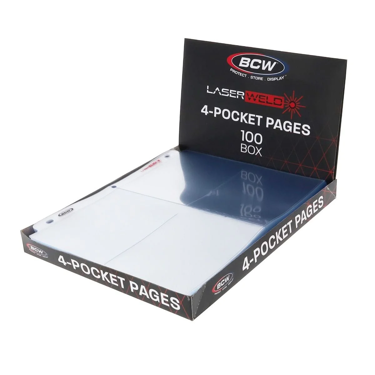 BCW LaserWeld® 4-Pocket Photo Page (100 CT. Box)