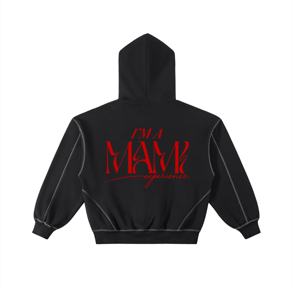 IM A Mami Experience Boxy Fleece Hoodie RED LOGO