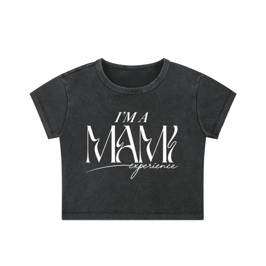 IM A Mami Experience White Logo, Crop Tee