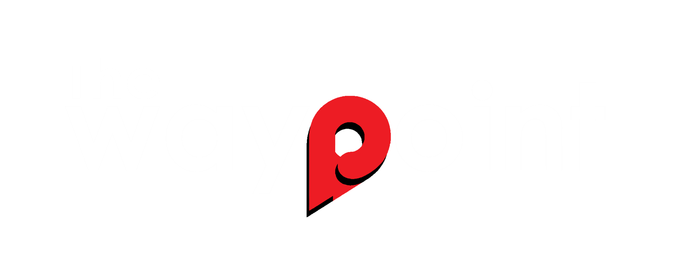 The name 'The Waypoint' with a red arrow incorporated in the P pointing to here.