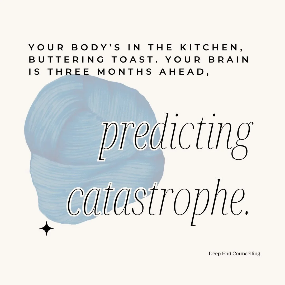 Anxiety is a future-focused worry.

It pulls you out of the moment you&rsquo;re in
and into one that hasn&rsquo;t happened yet.

Your brain starts predicting, scanning, preparing to get ahead of what could go wrong.

And it can feel useful. Productiv