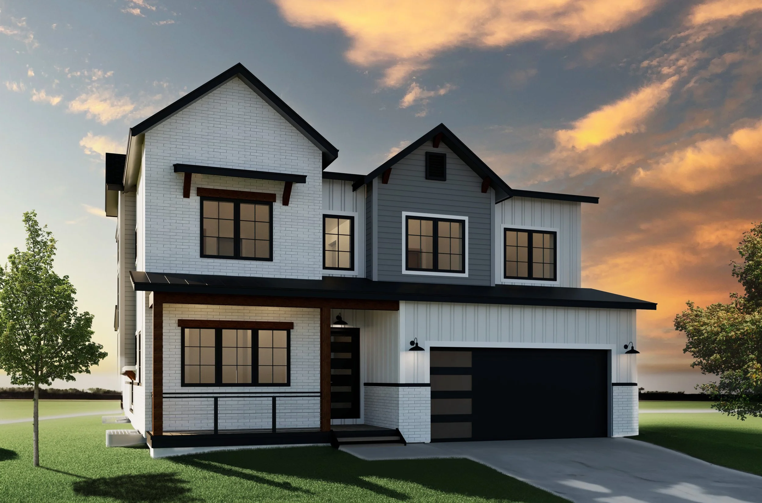 3D Rendering, Marshall Fire Residence, Modern Farmhouse, Passive House, Sustainable Home