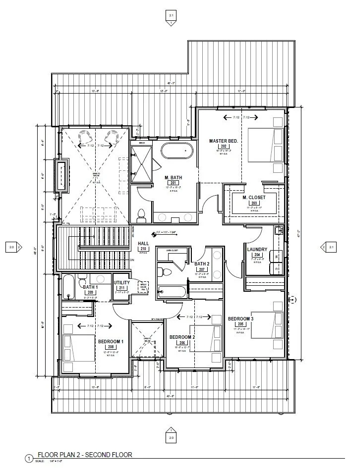 Second Floor Plan, Marshall Fire Residence, Modern Farmhouse, Passive House, Sustainable Home