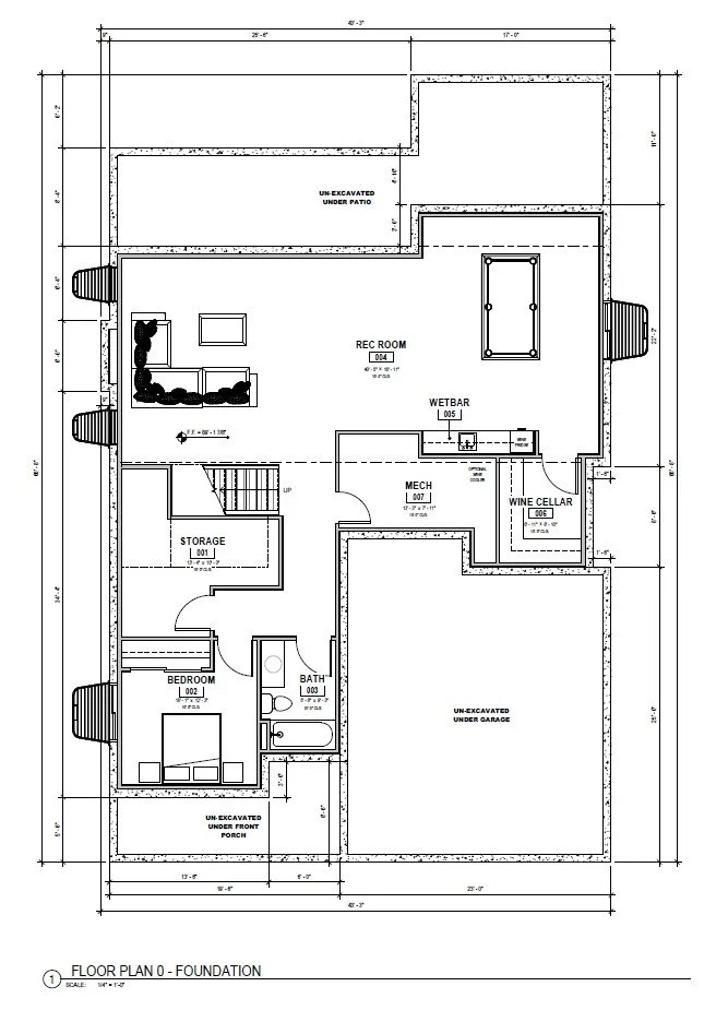 Floor Plan Basement, Marshall Fire Residence, Modern Farmhouse, Passive House, Sustainable Home