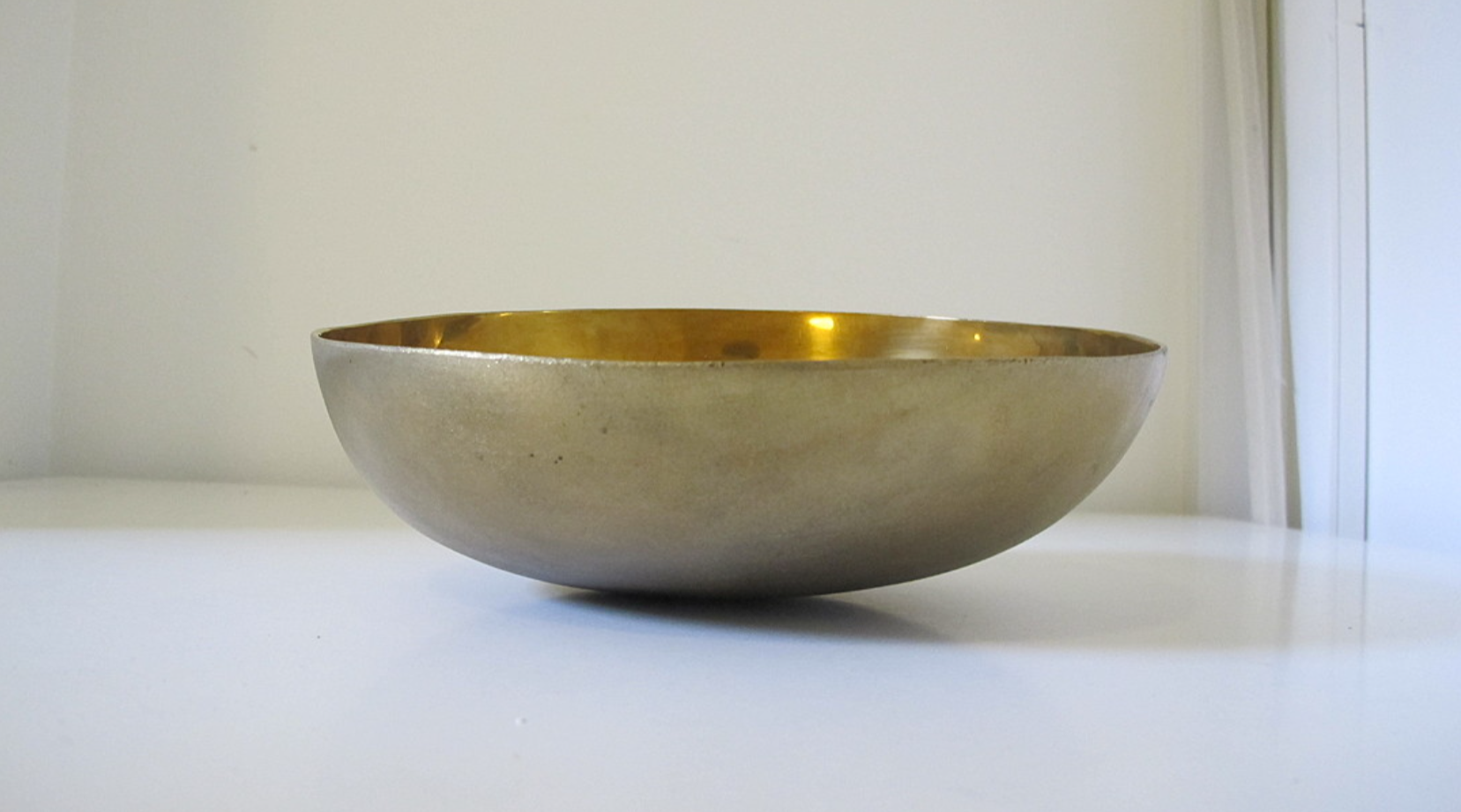Gold Slanted Brass Bowl Large