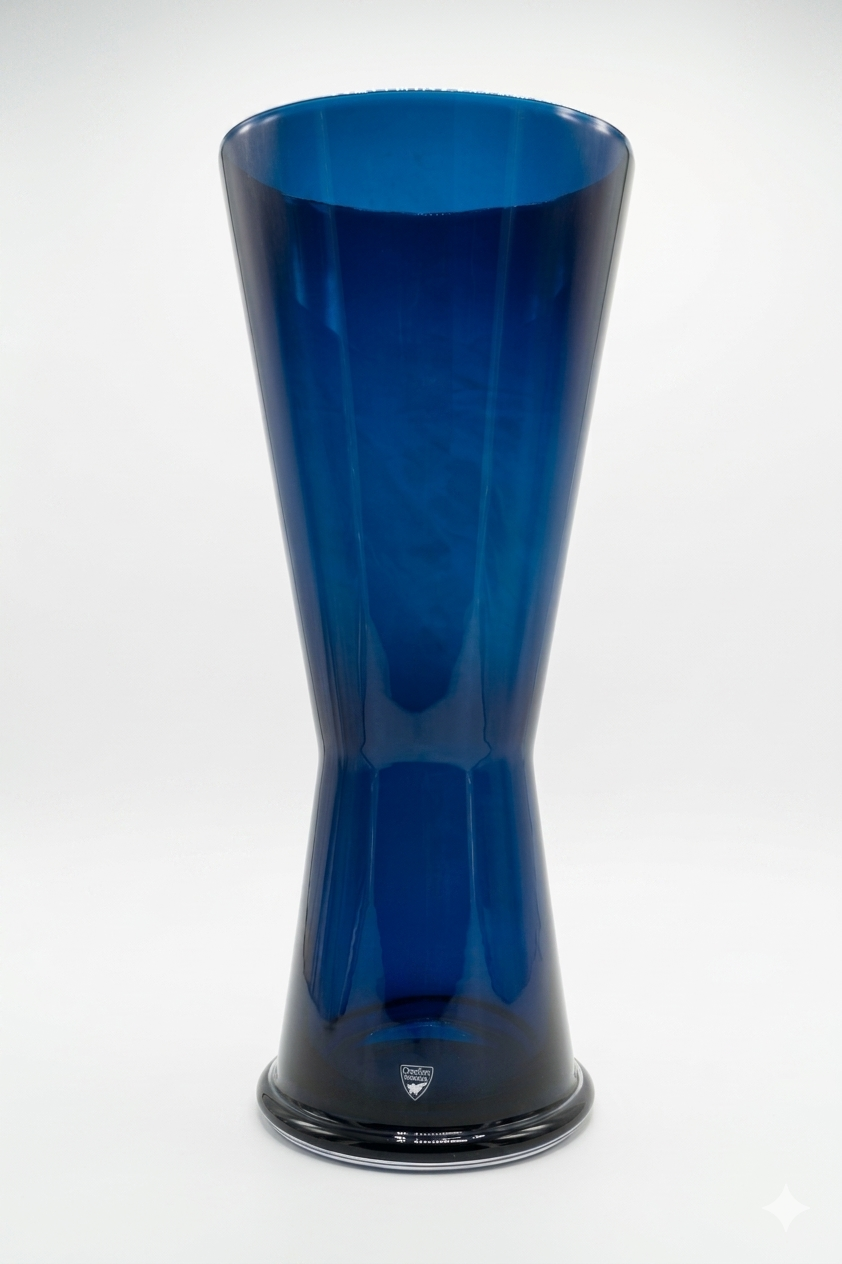 Cobalt Orrefors Hourglass Vase