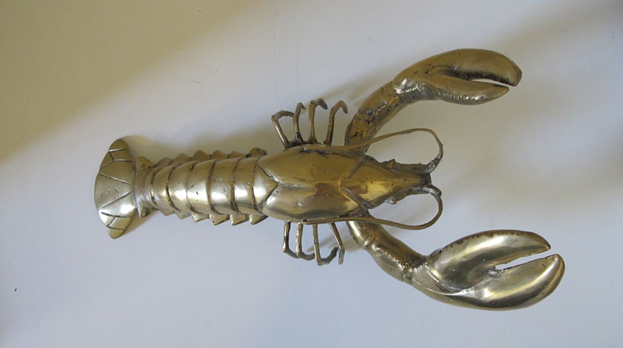 Brass Gold Lobster Sculpture
