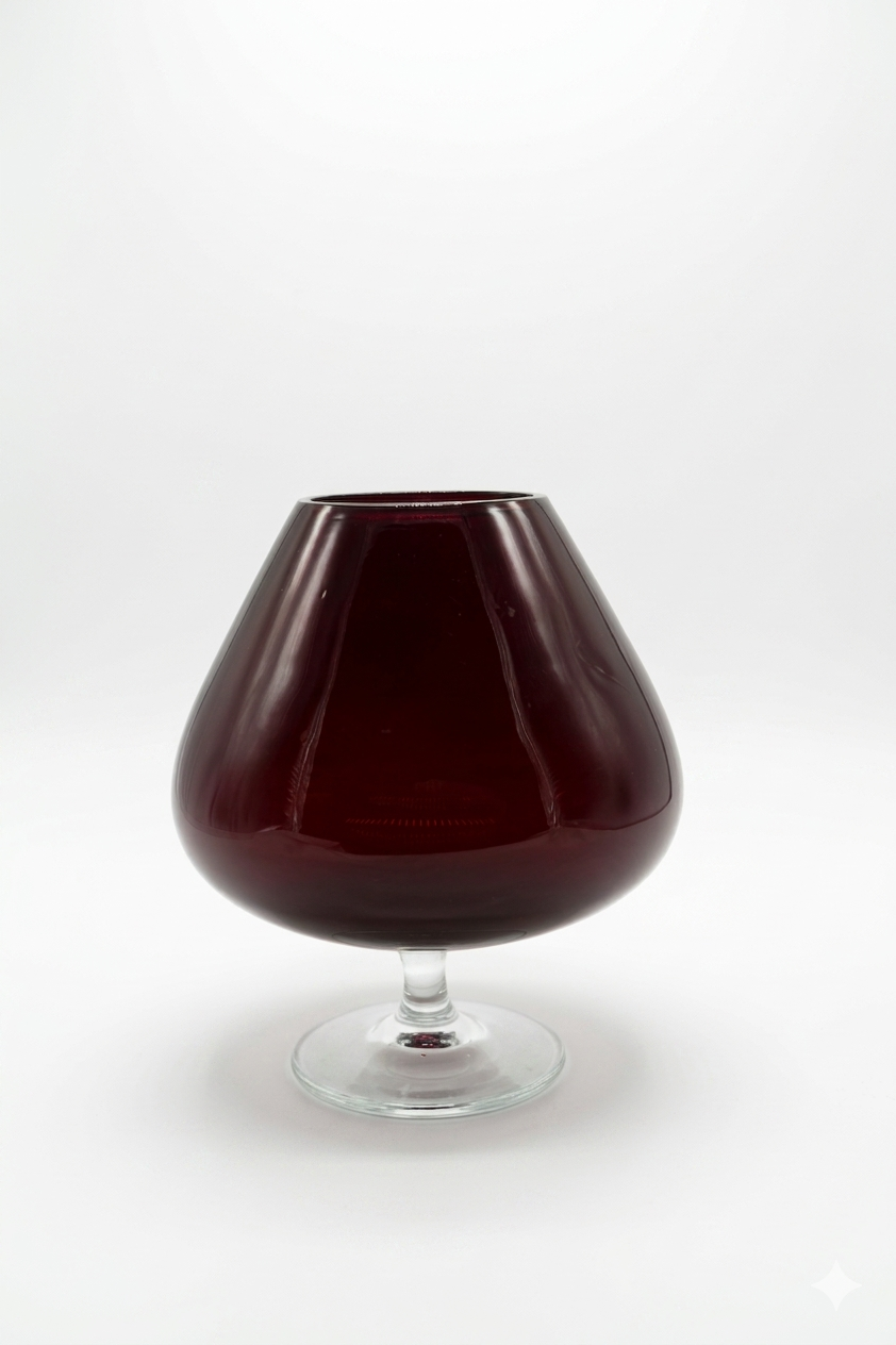 Ruby Red Brandy Balloon Vase