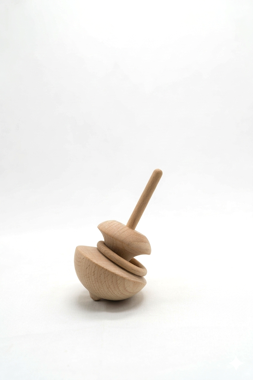 Natural Wood Spinning Top