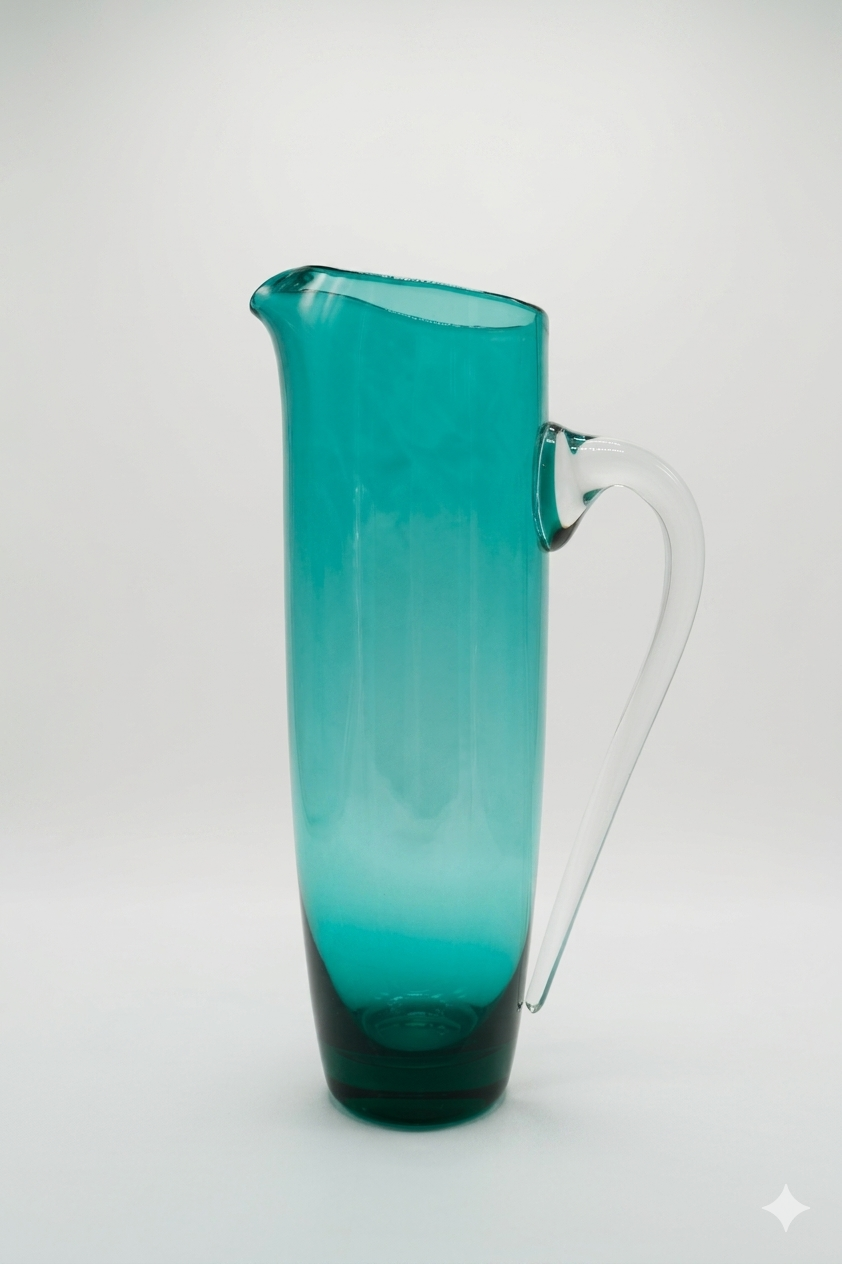 Teal Glass Pitcher