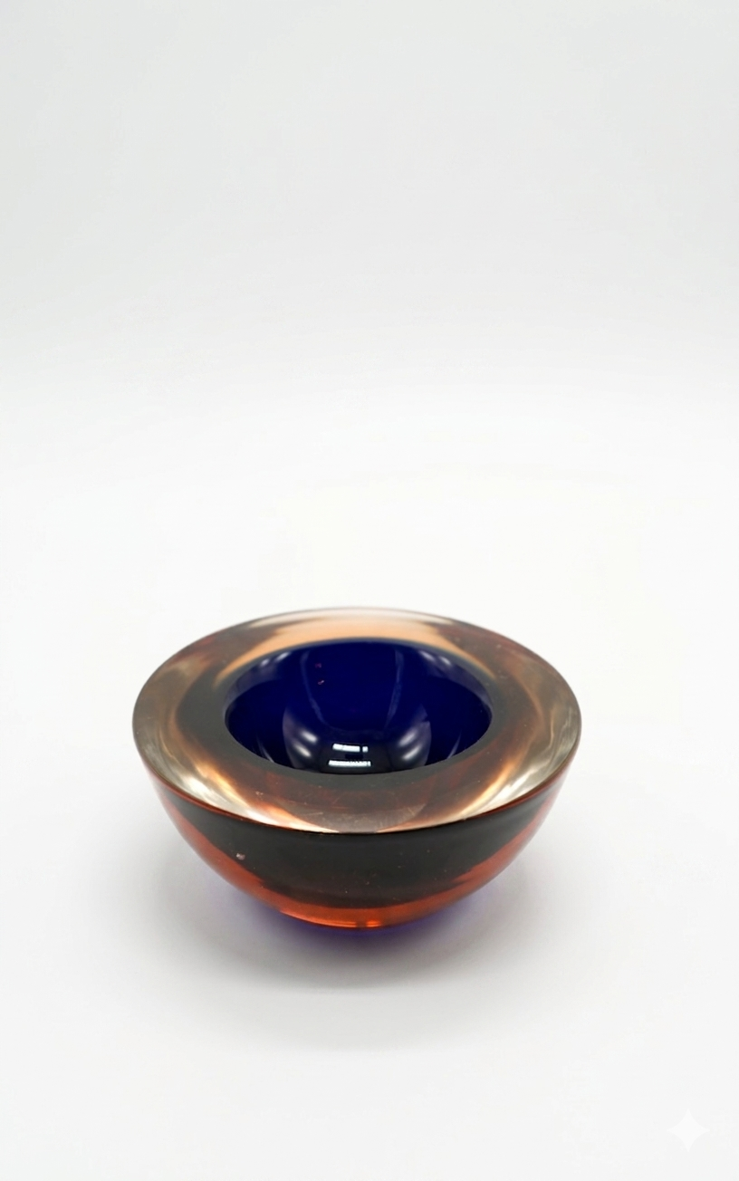 Retro Amber Rim Glass Bowl