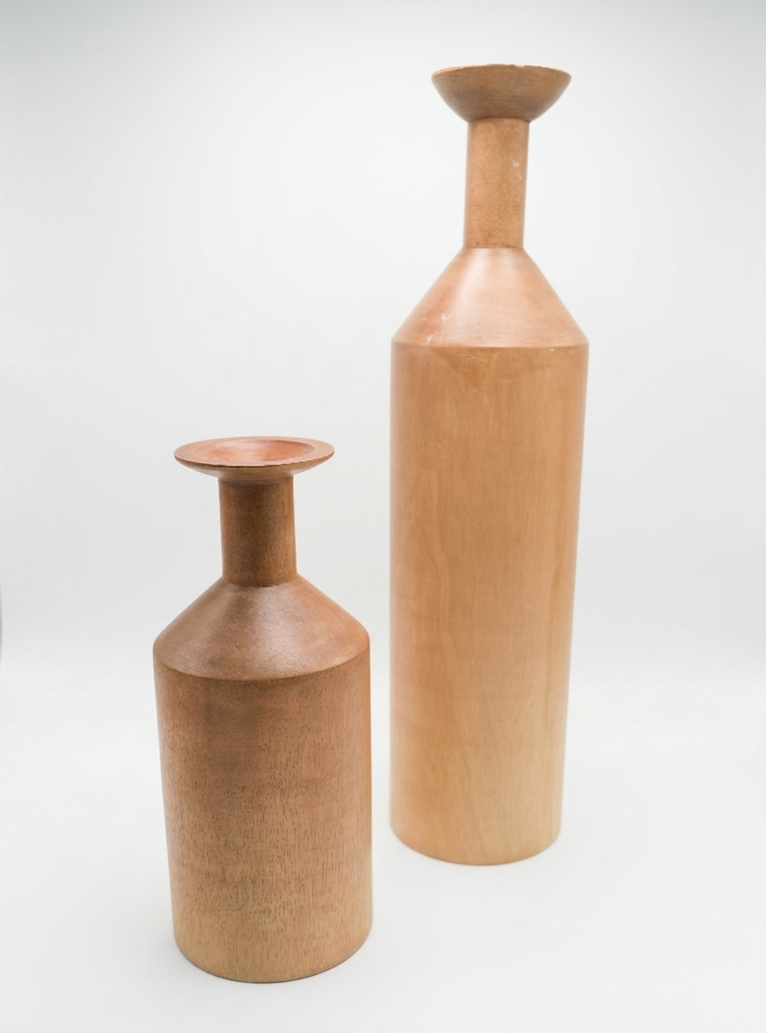 Mid Century Modern Wooden Sculptural Vases