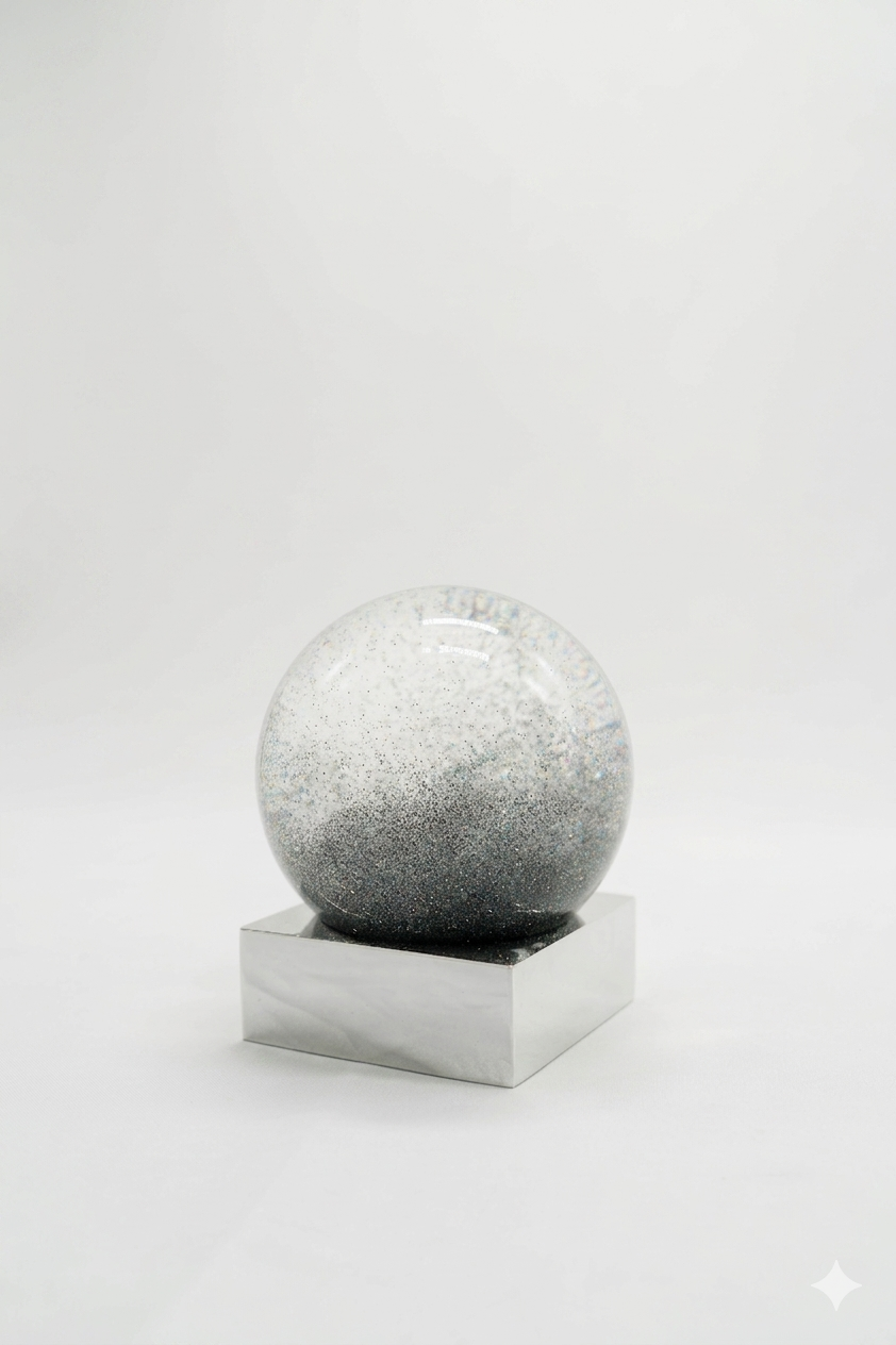 Dark Grey Snow Globe Paperweight