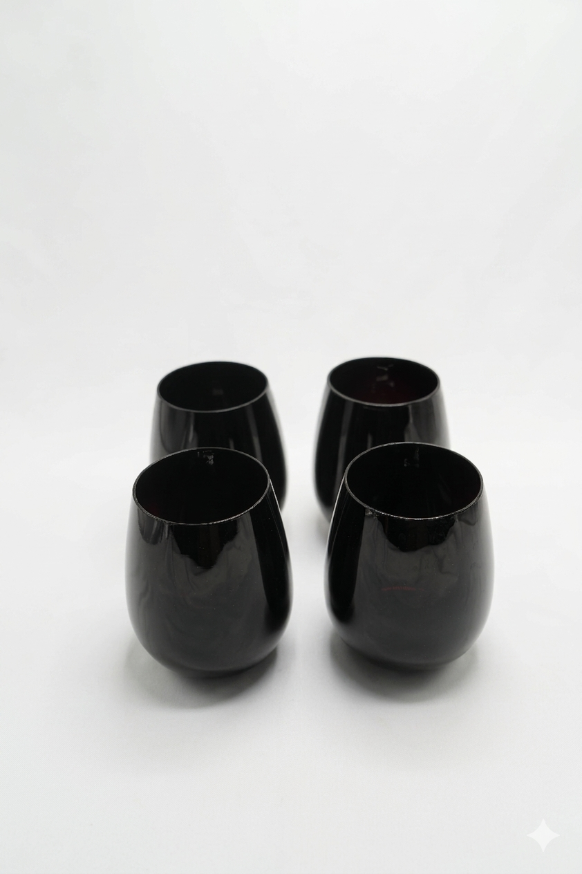 Salt & Pepper Black Stemless Wine Glasses