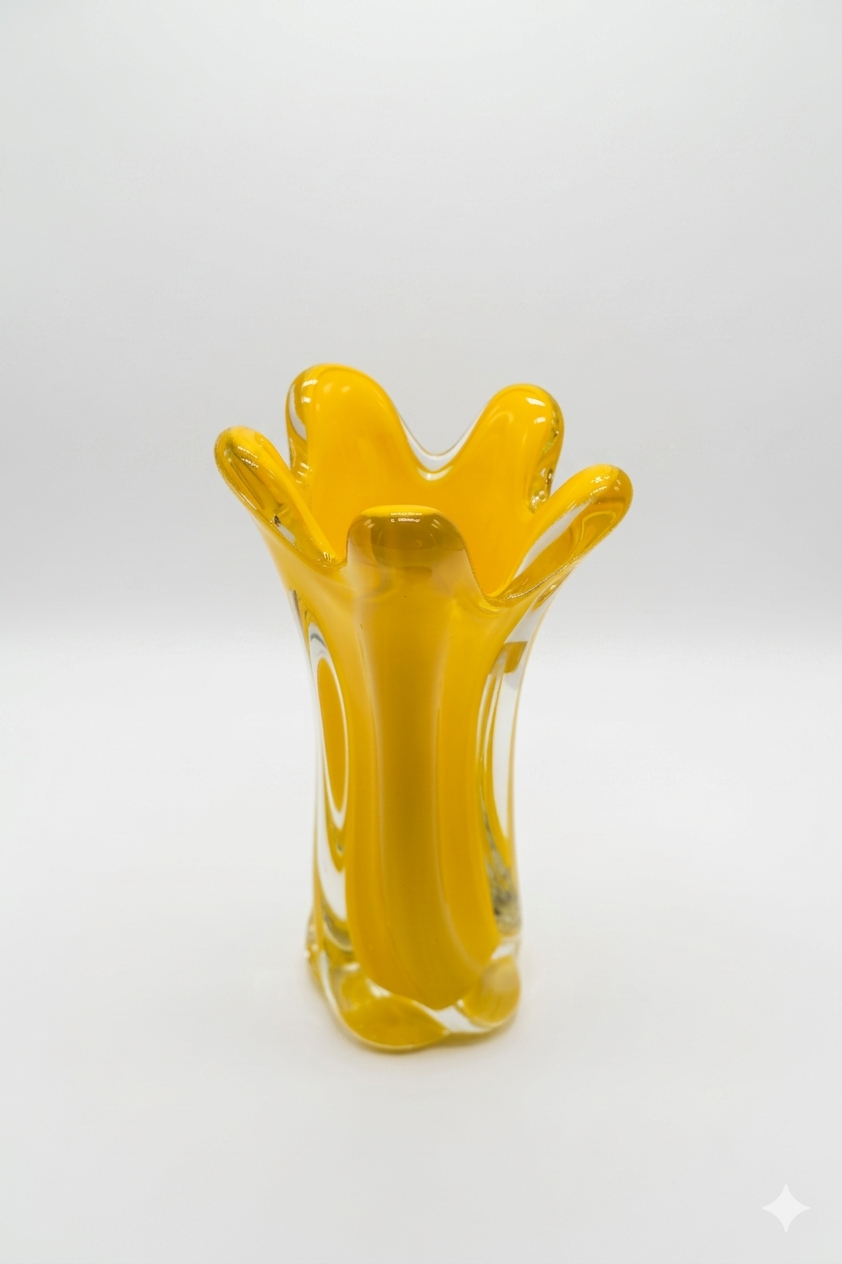 Vintage Abstract Glass Vase