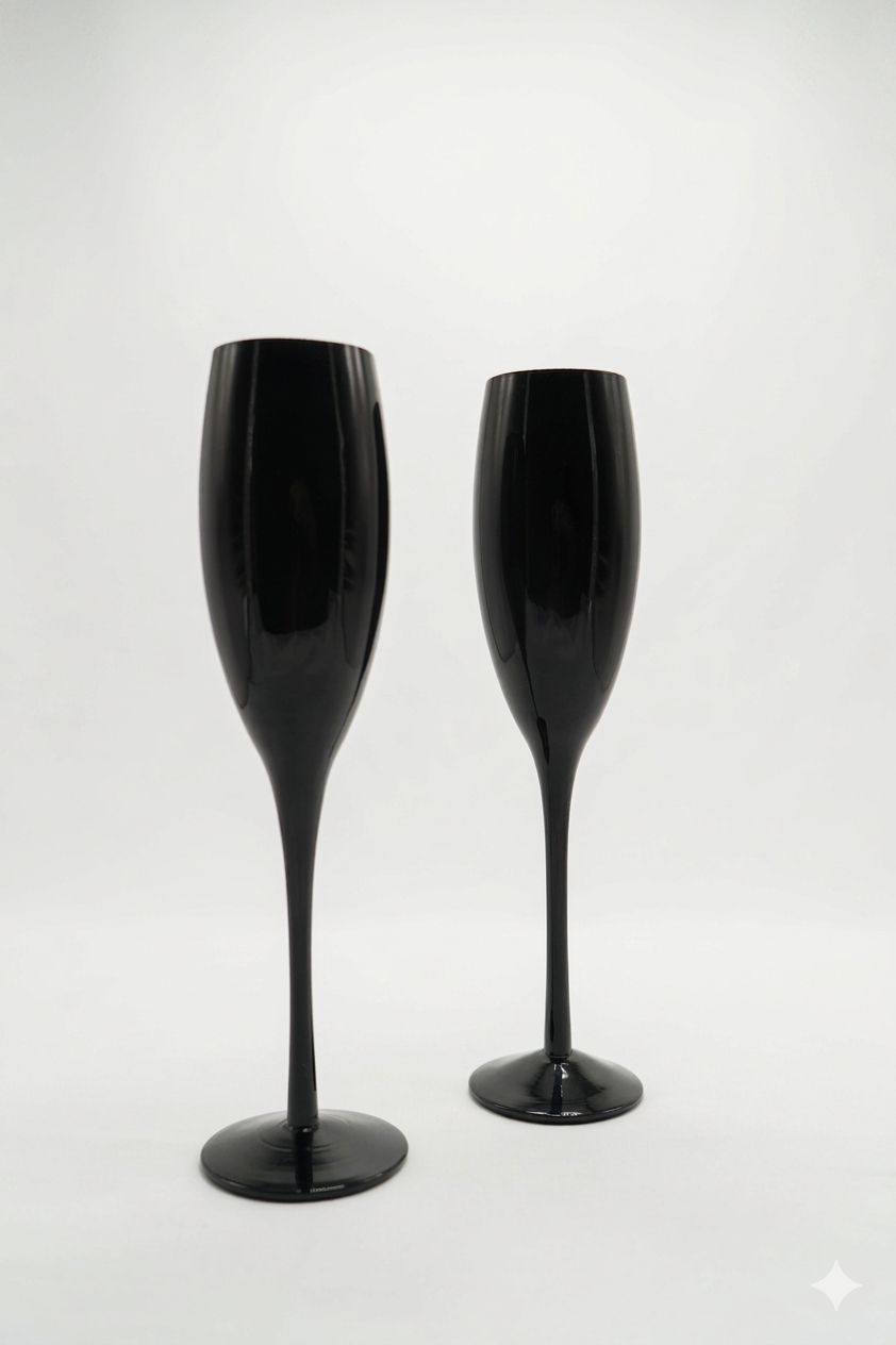 Set of Amethyst Champagne Flutes