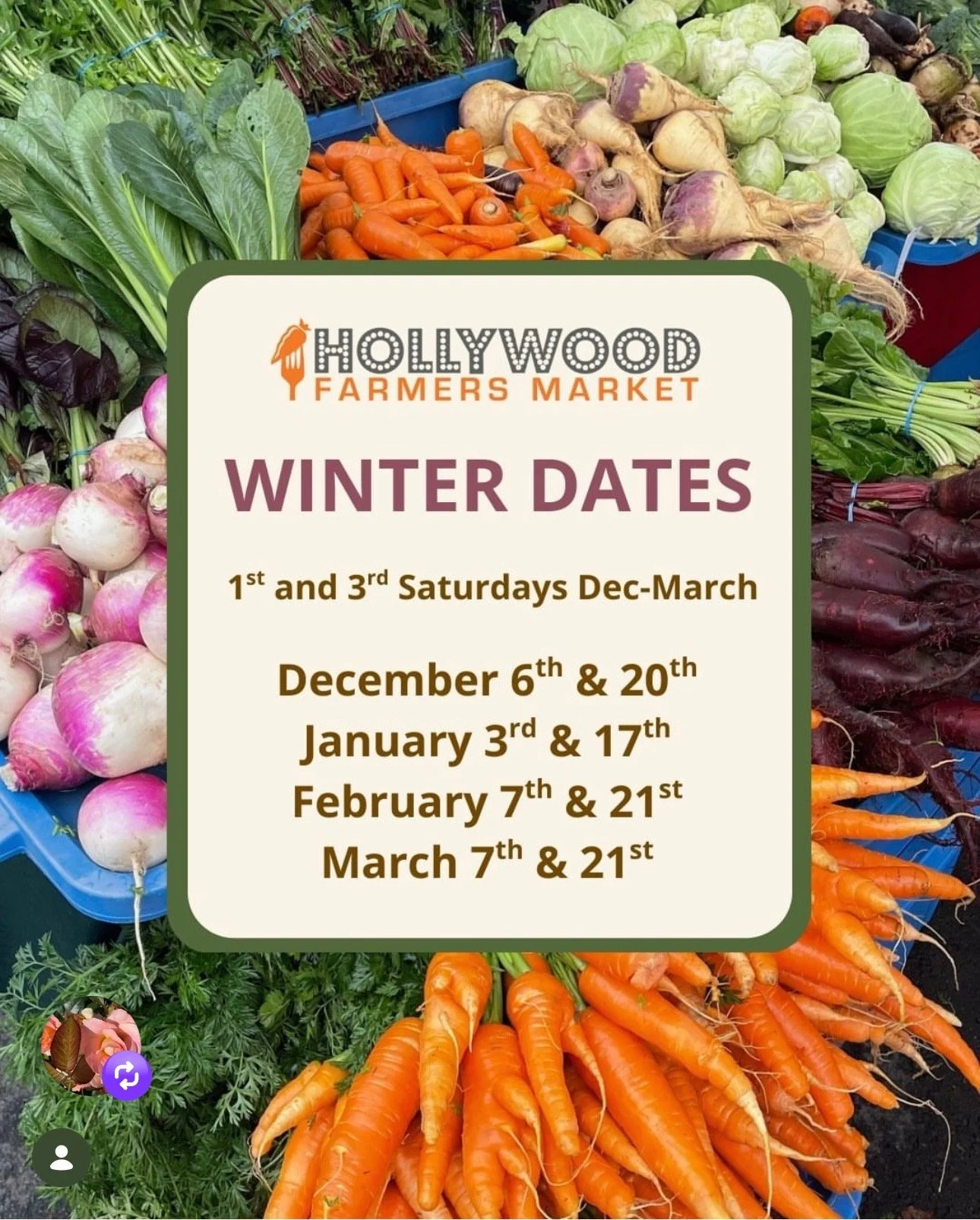 Hollywood Farmer’s Market 2025-2026 Winter Dates