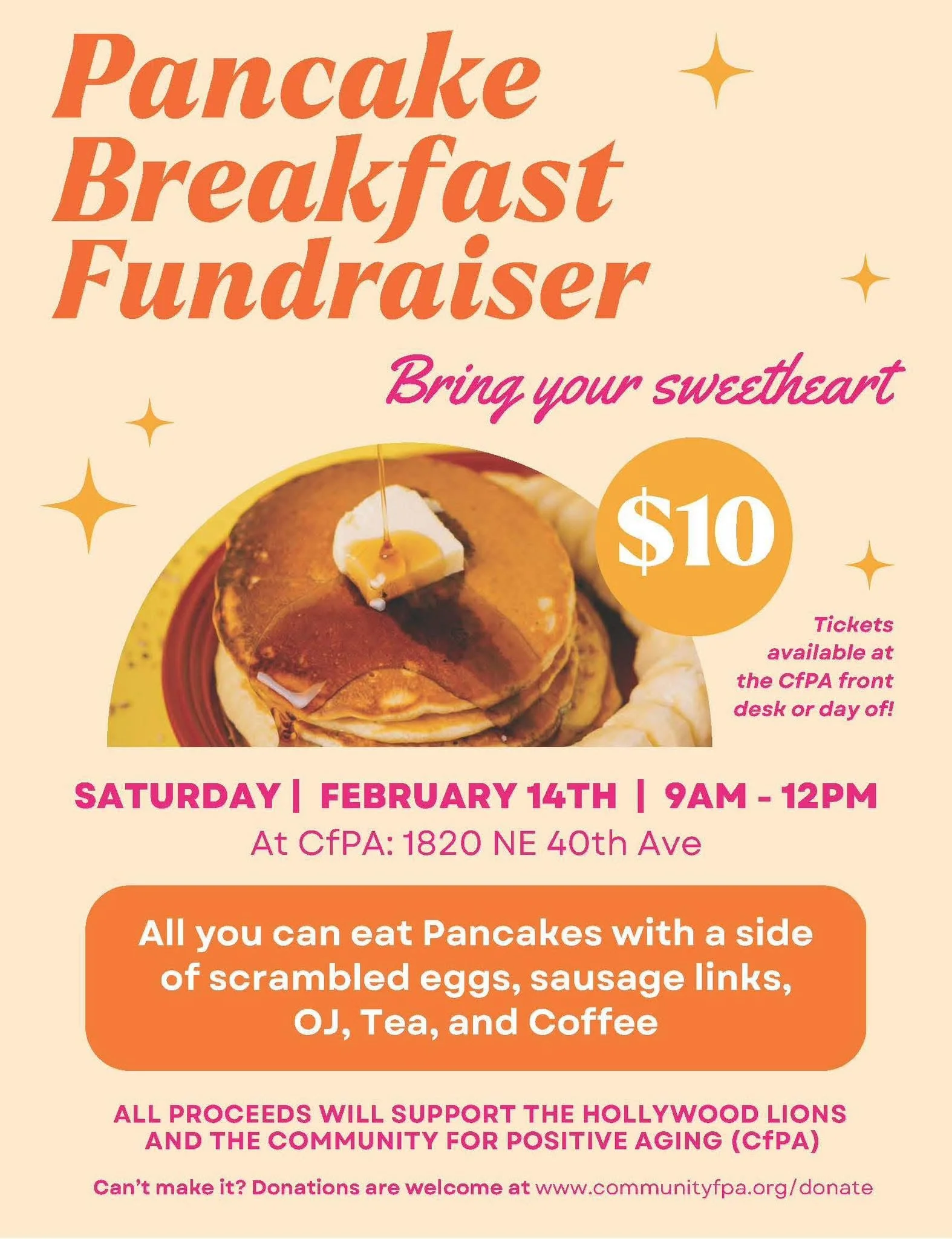 Pancake Breakfast Fundraiser at CfPA