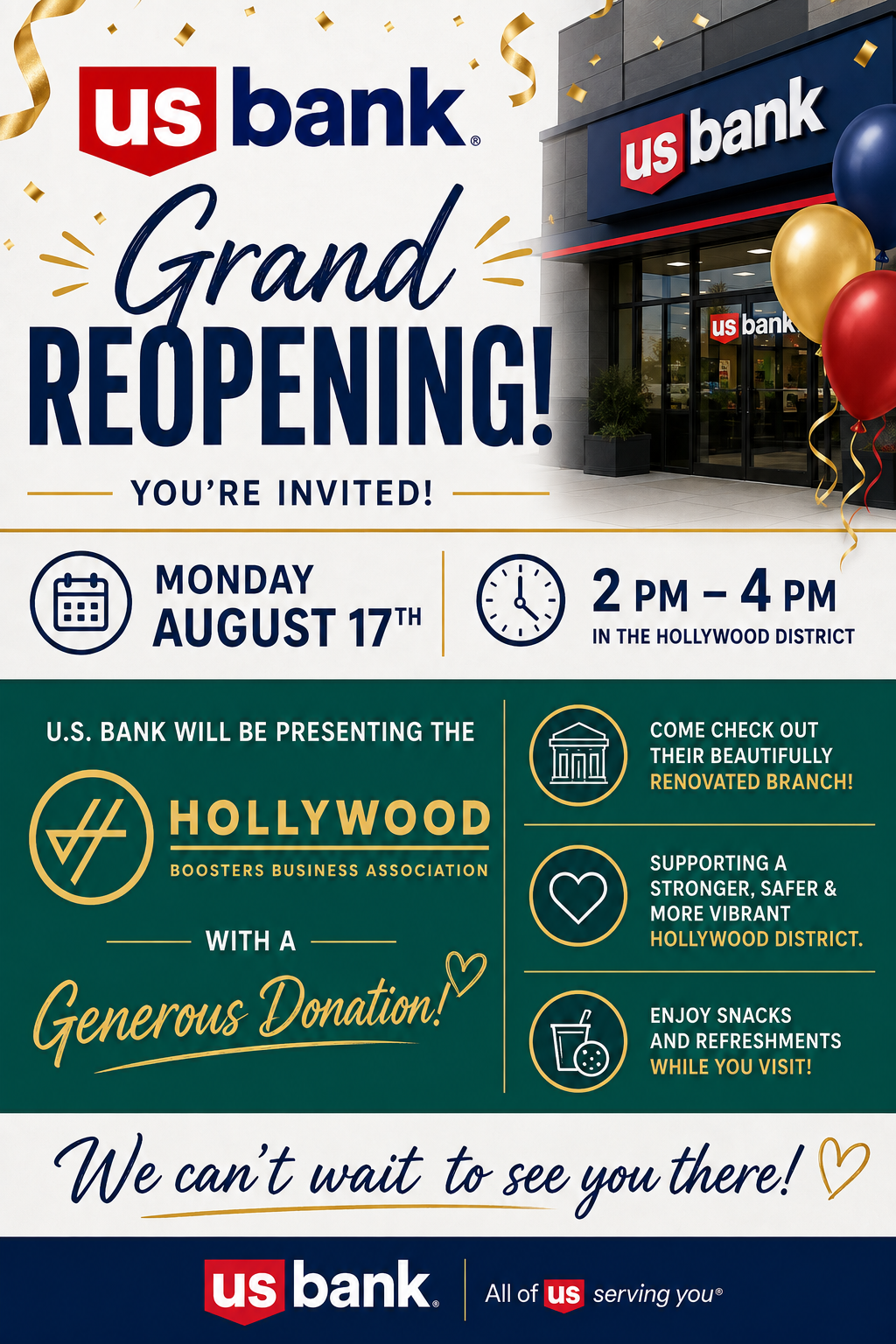 Celebrating Generations of Partnership: U.S. Bank’s Grand Reopening in Hollywood