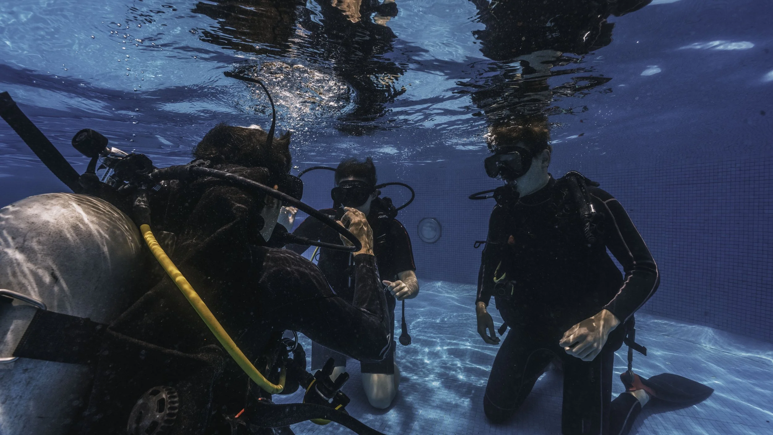 Open water course. Dive together-save together