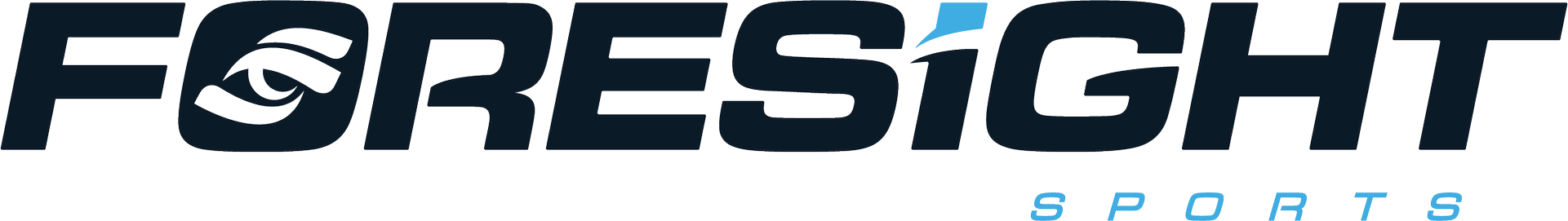 Foresight Sports logo with stylized eye and blue accents.