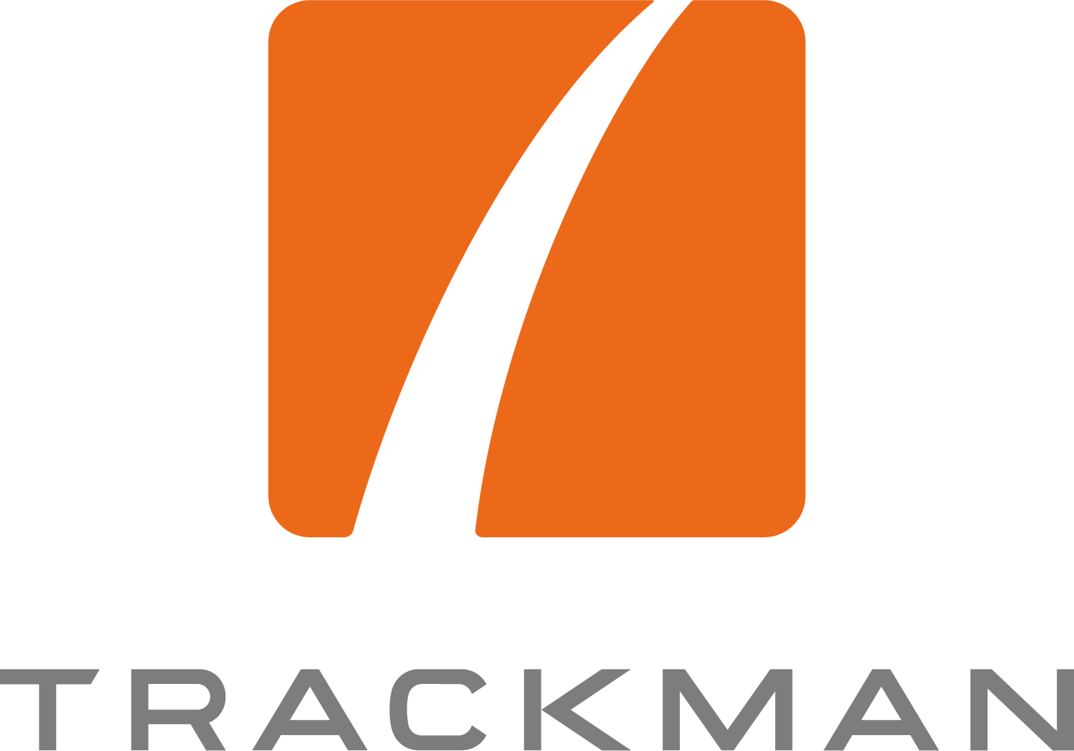 TrackMan logo on a black background.