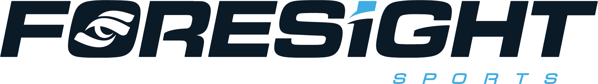 Foresight Sports logo with stylized eye and blue accents.