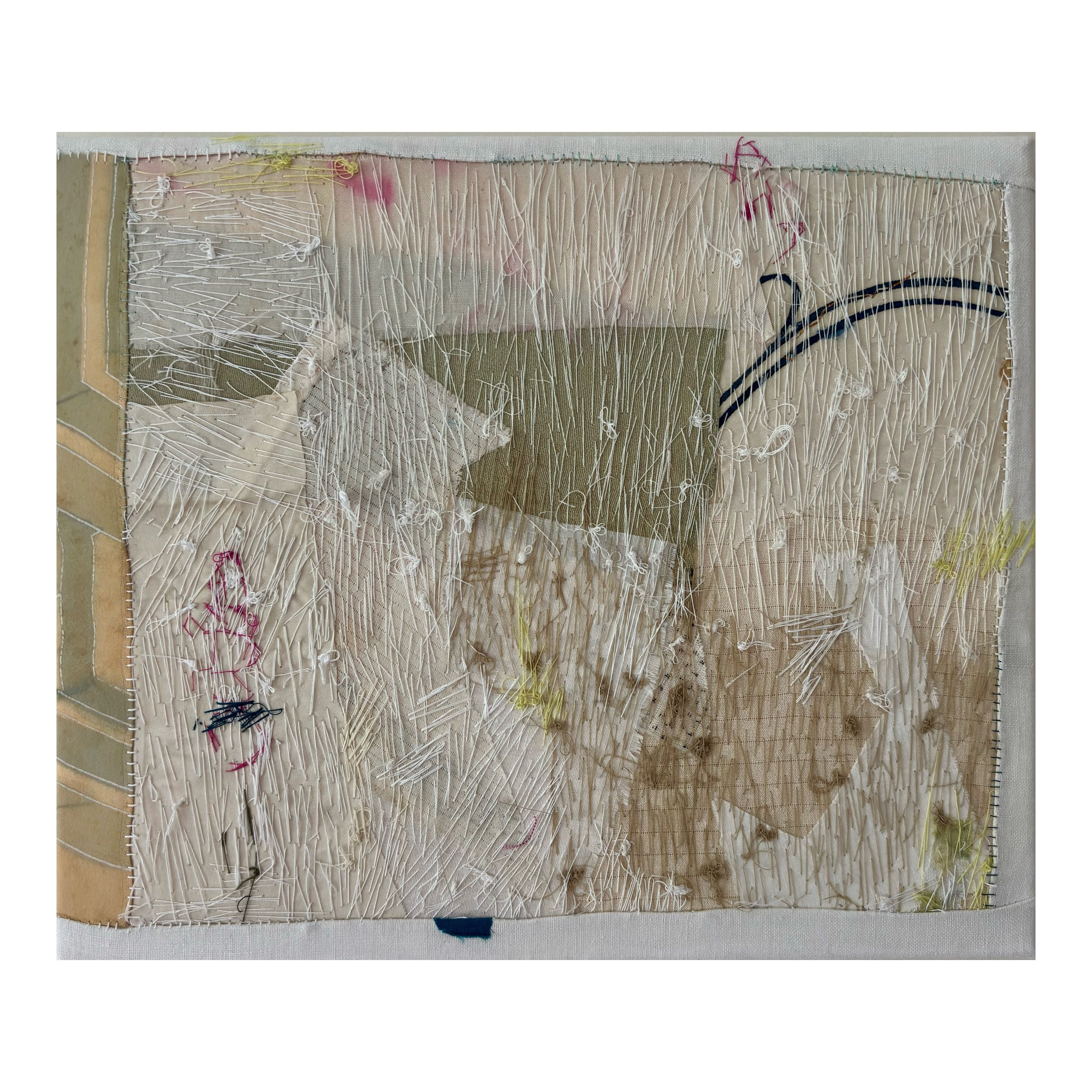 Melancholy days 
 Antique textiles, cotton thread
25 x 30cm