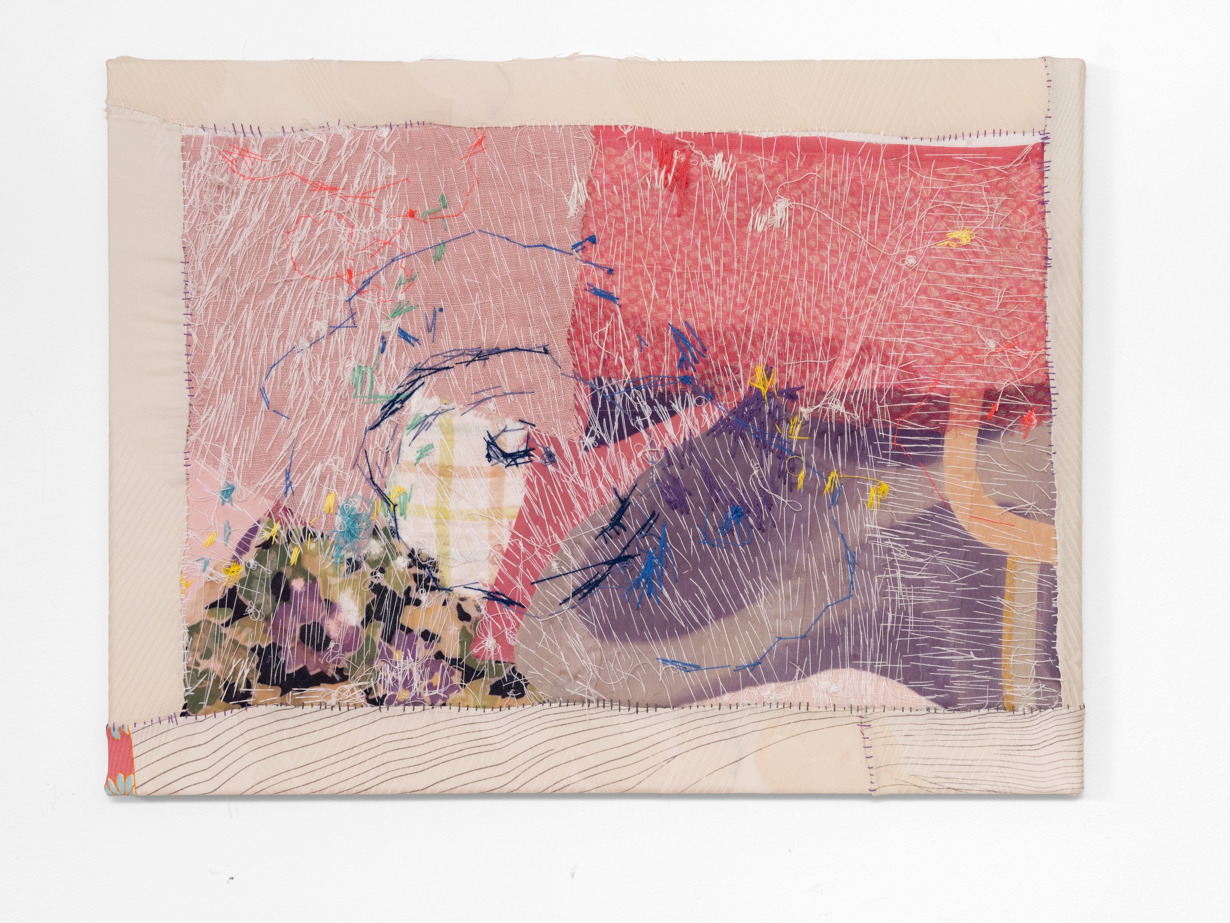 'Fragments from lost days' 
antique textiles, cotton thread
40 x 30cm