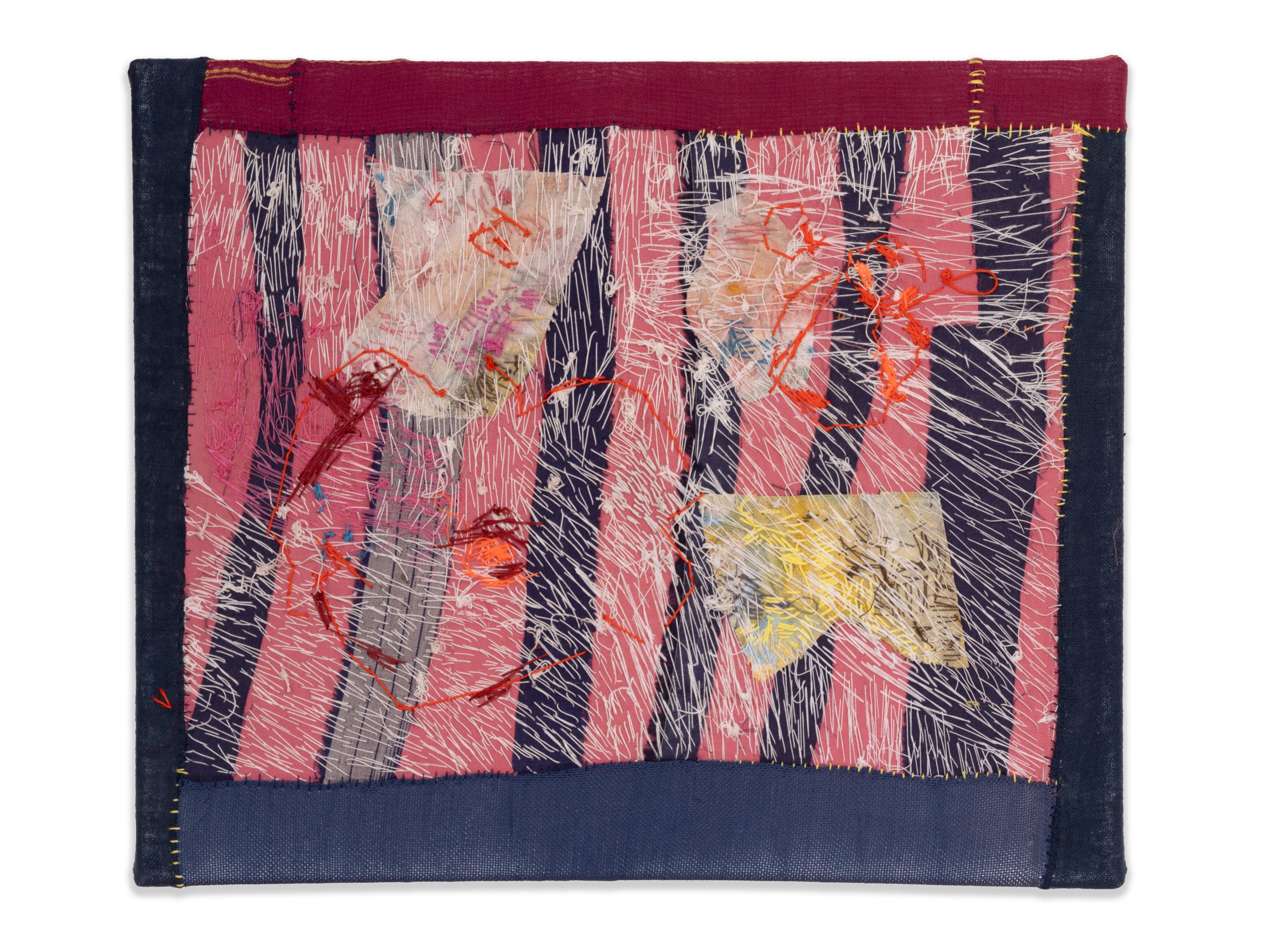 hearts desire
antique textiles, cotton thread, acrylic paint
25 x 30cm
