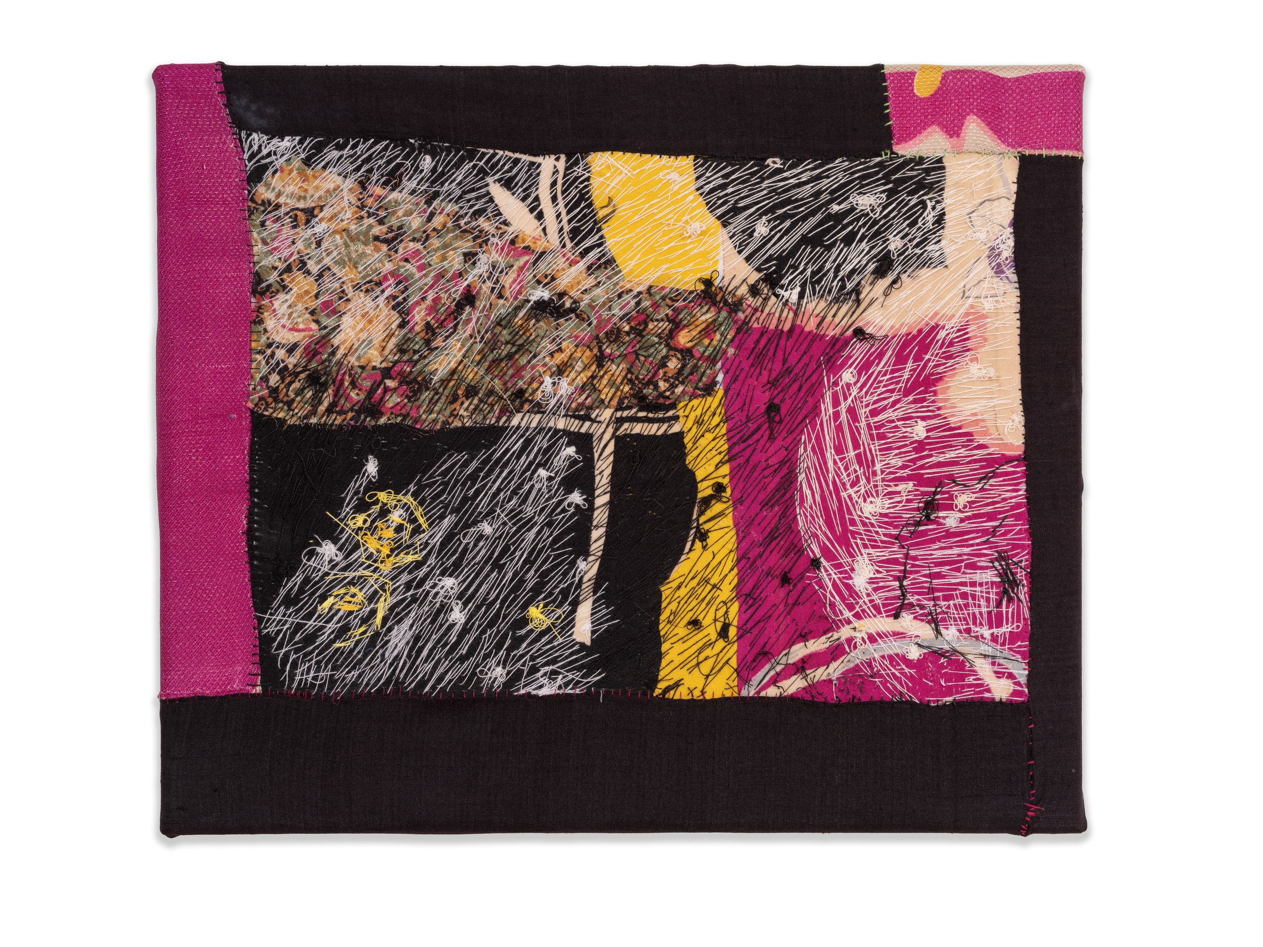 A room with a view 
antique textiles, cotton thread
25 x 30cm