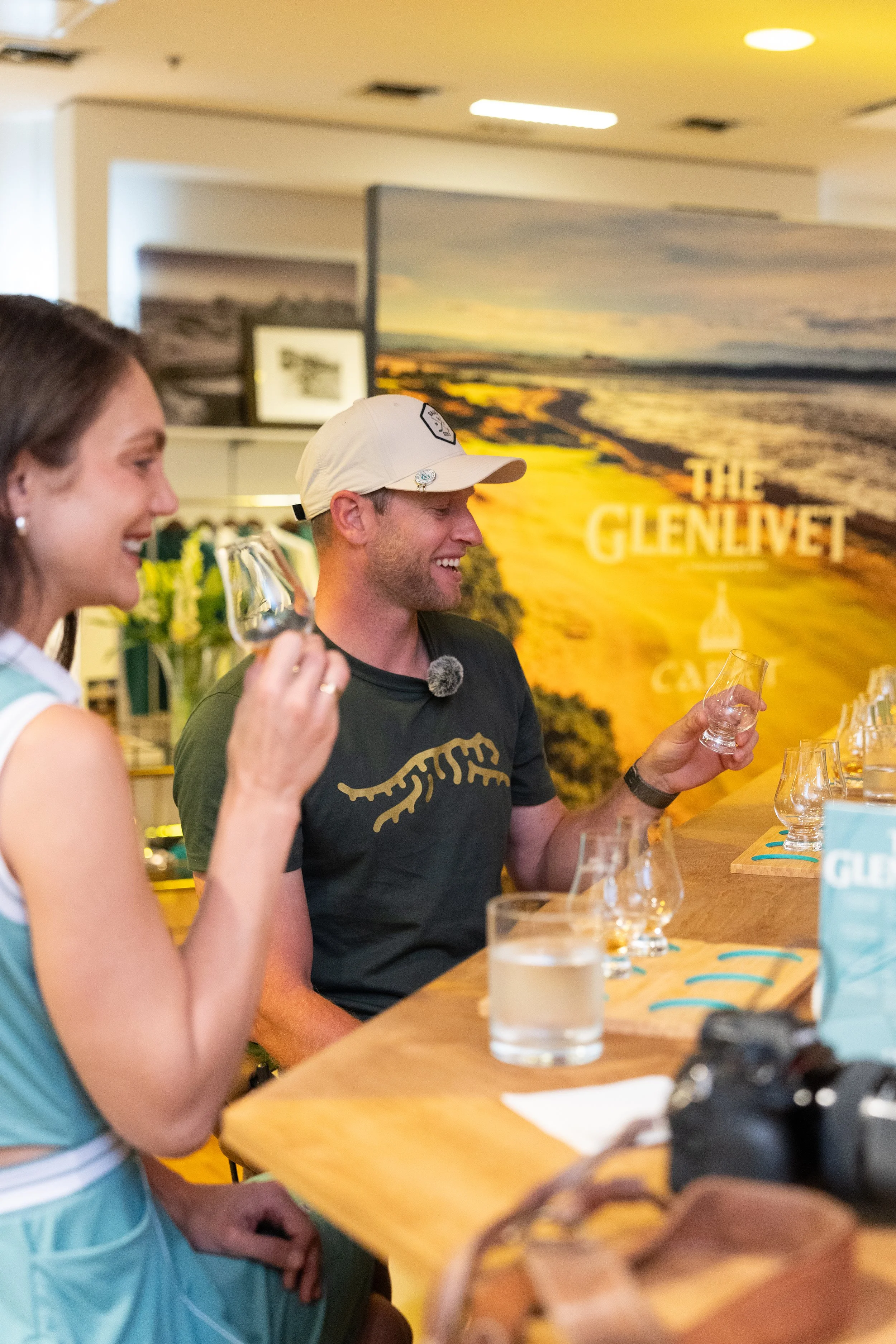 Guests at a The Glenlivet + Cabot Highlands brand event photographed by Seventh Wave.