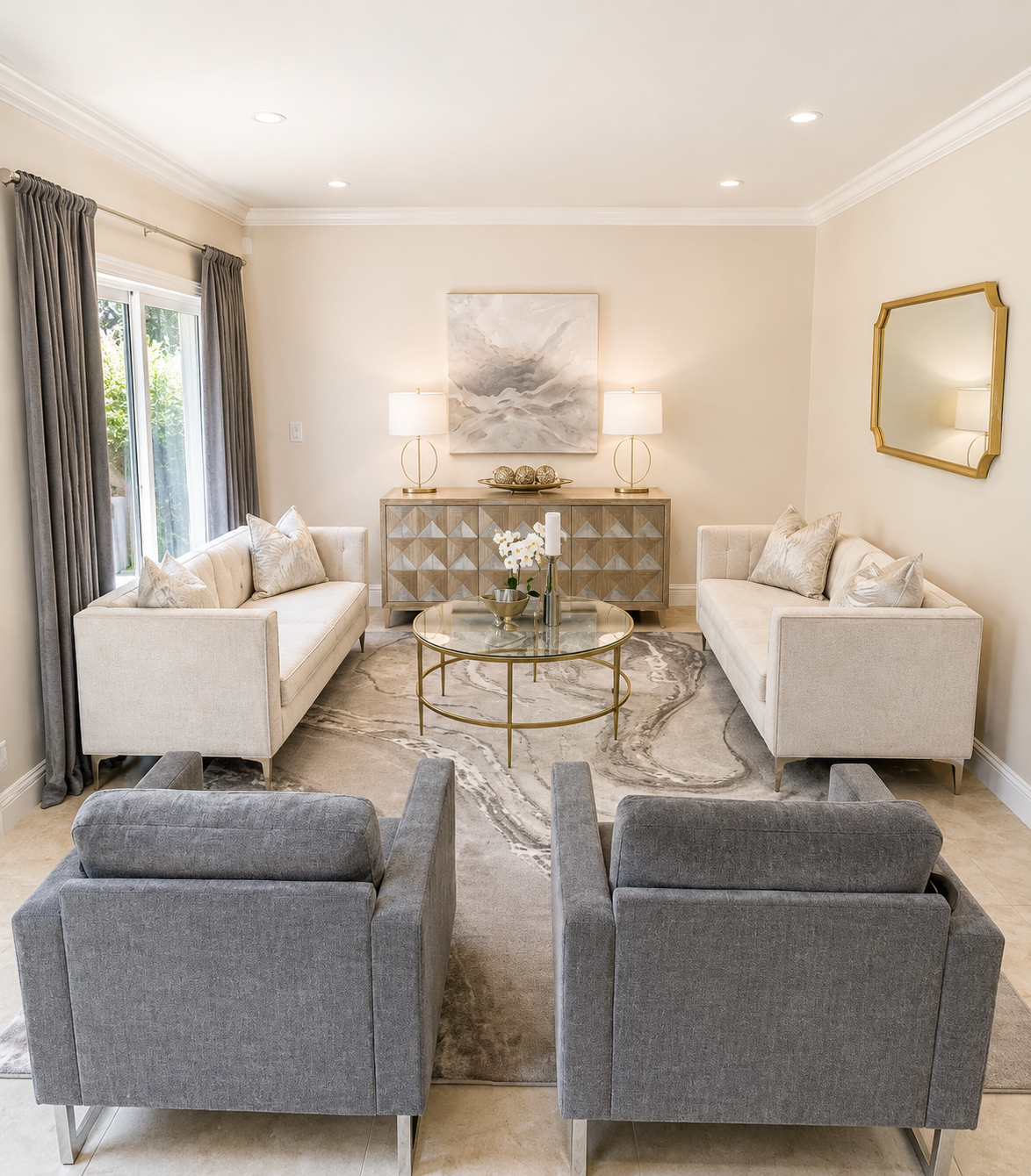 Elegant formal living room interior
