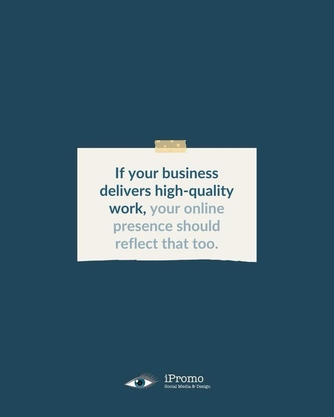 First impressions happen online 👀

When potential customers find your business, your social media and branding should inspire the same confidence as the high-quality services or products you provide.

That&rsquo;s where we come in✨

&rarr; www.iprom