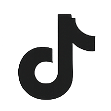 Black TikTok logo on a white background