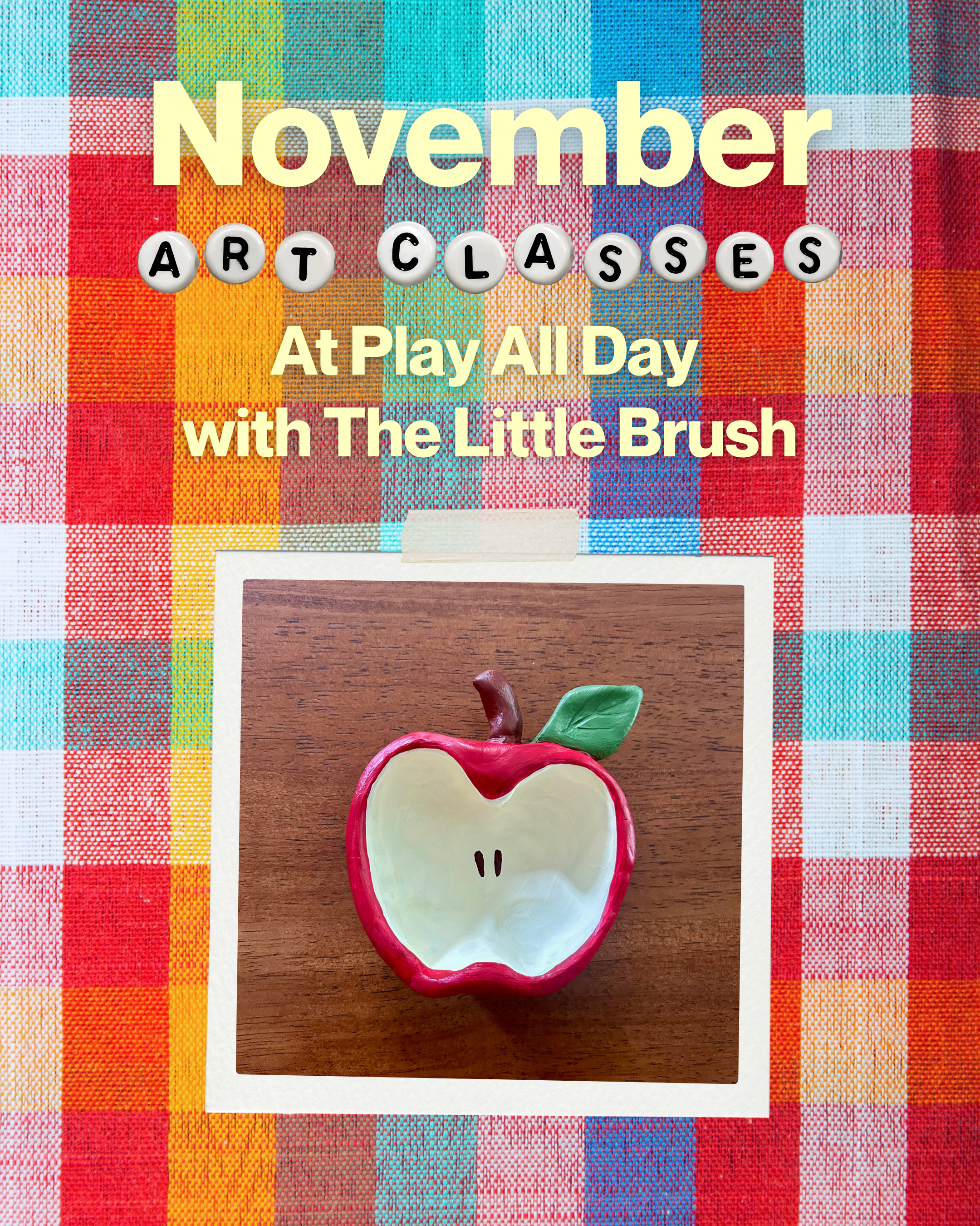 Colorful background with a painted apple pot made out of clay
